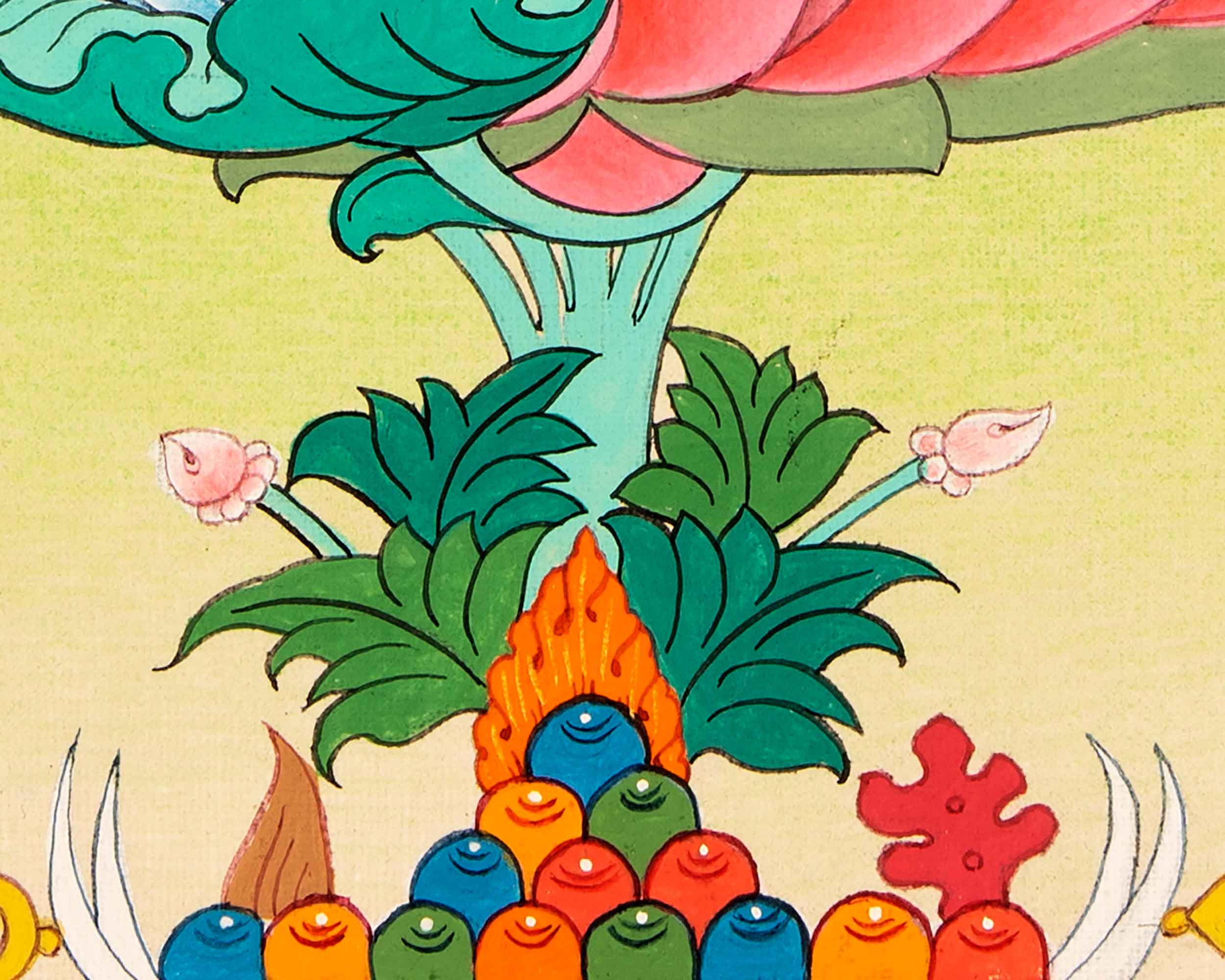 Green Tara Buddhist Thangka | Genuinely Hand Painted with 24k Gold