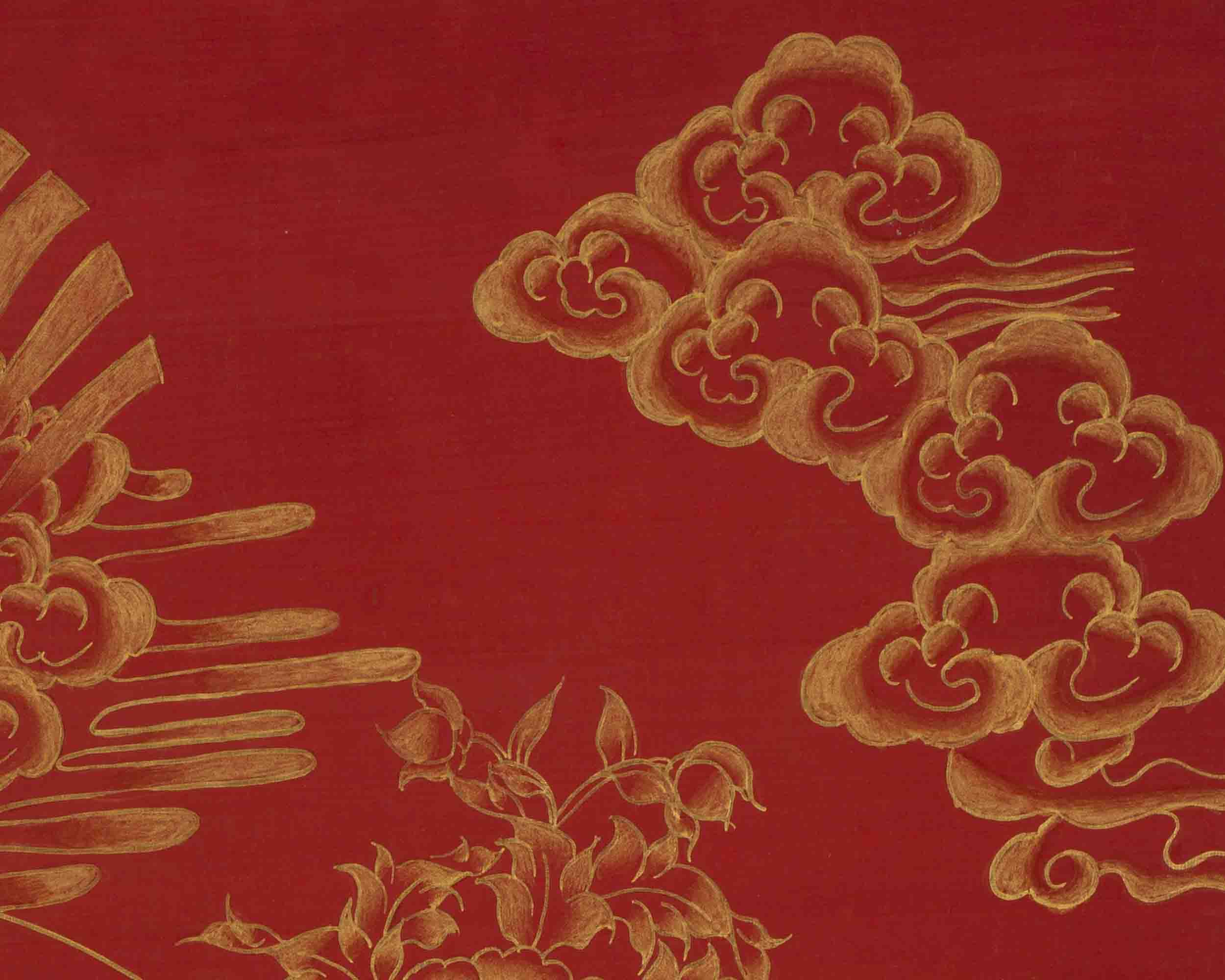 Manjushree Thangka | 24K Gold Style Painting | Religious Wall Decors