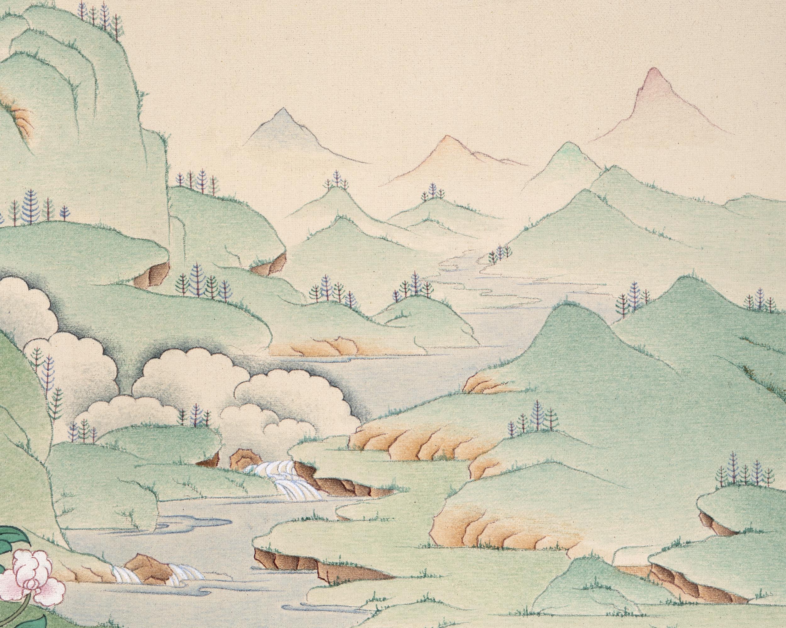 Bodhisattva Thangka | Manjushree With Chenrezig & Vajrapani