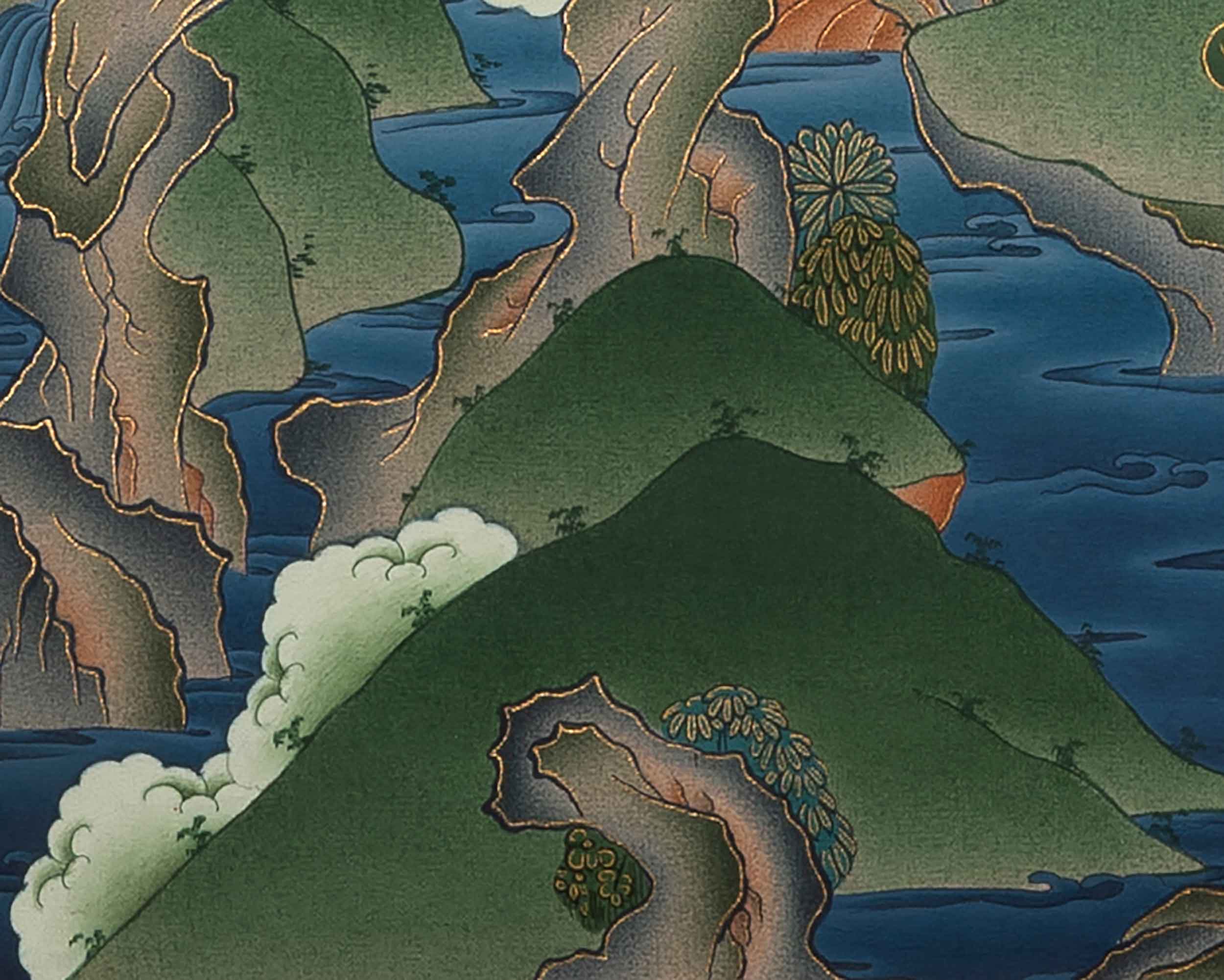 Manjushri Bodhisattva Thangka Painting, Bodhisattva Of Wisdom