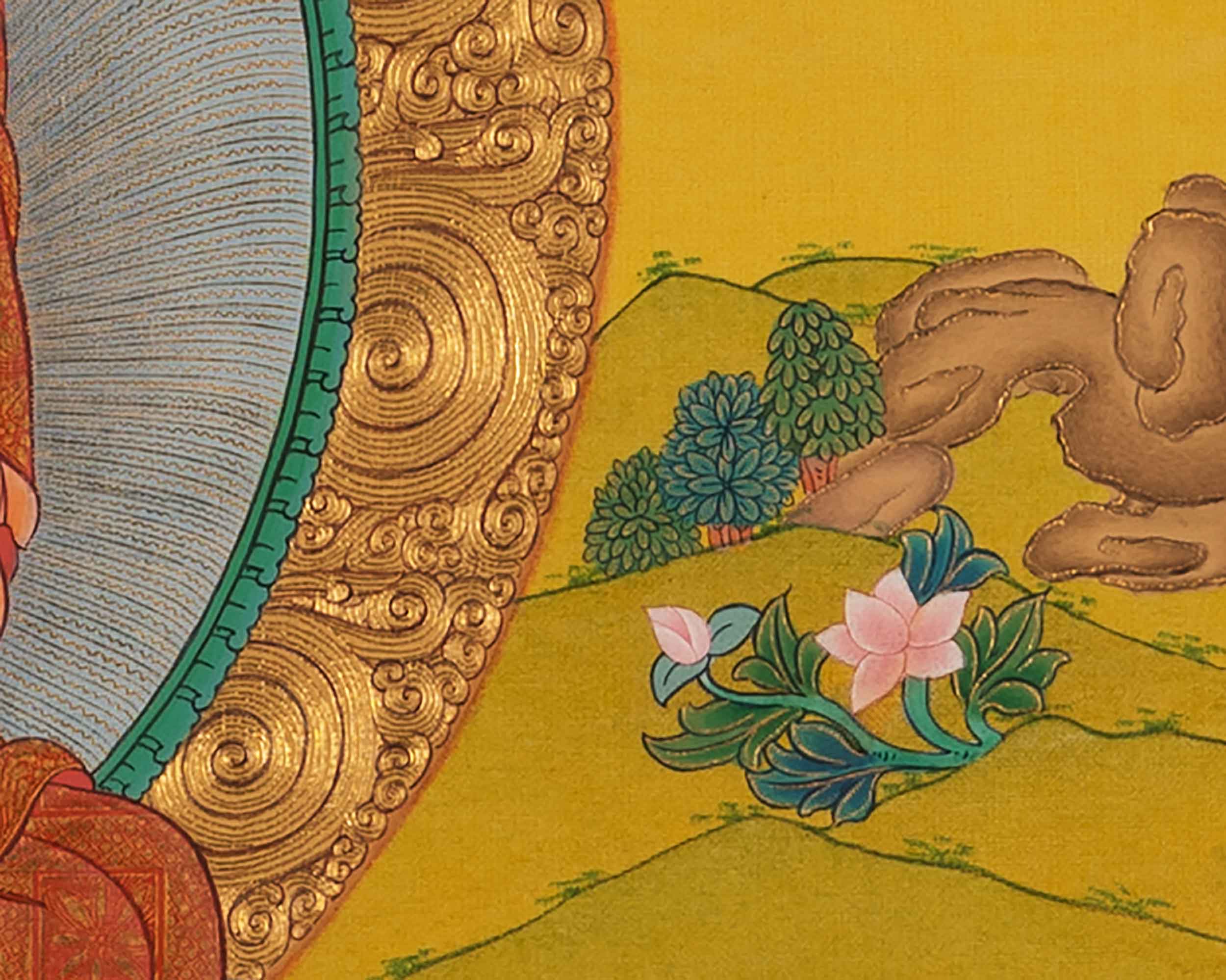 Buddha Gautama Siddhartha Thangka Painting | Traditional Tibetan Bodhisattva Art