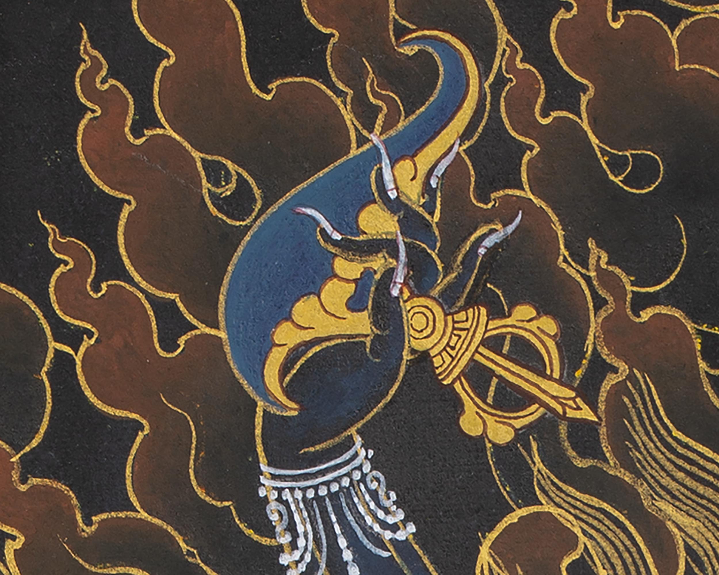 Simhamukha Thangka (Order) | Simhamukha Thangka | Black And Gold