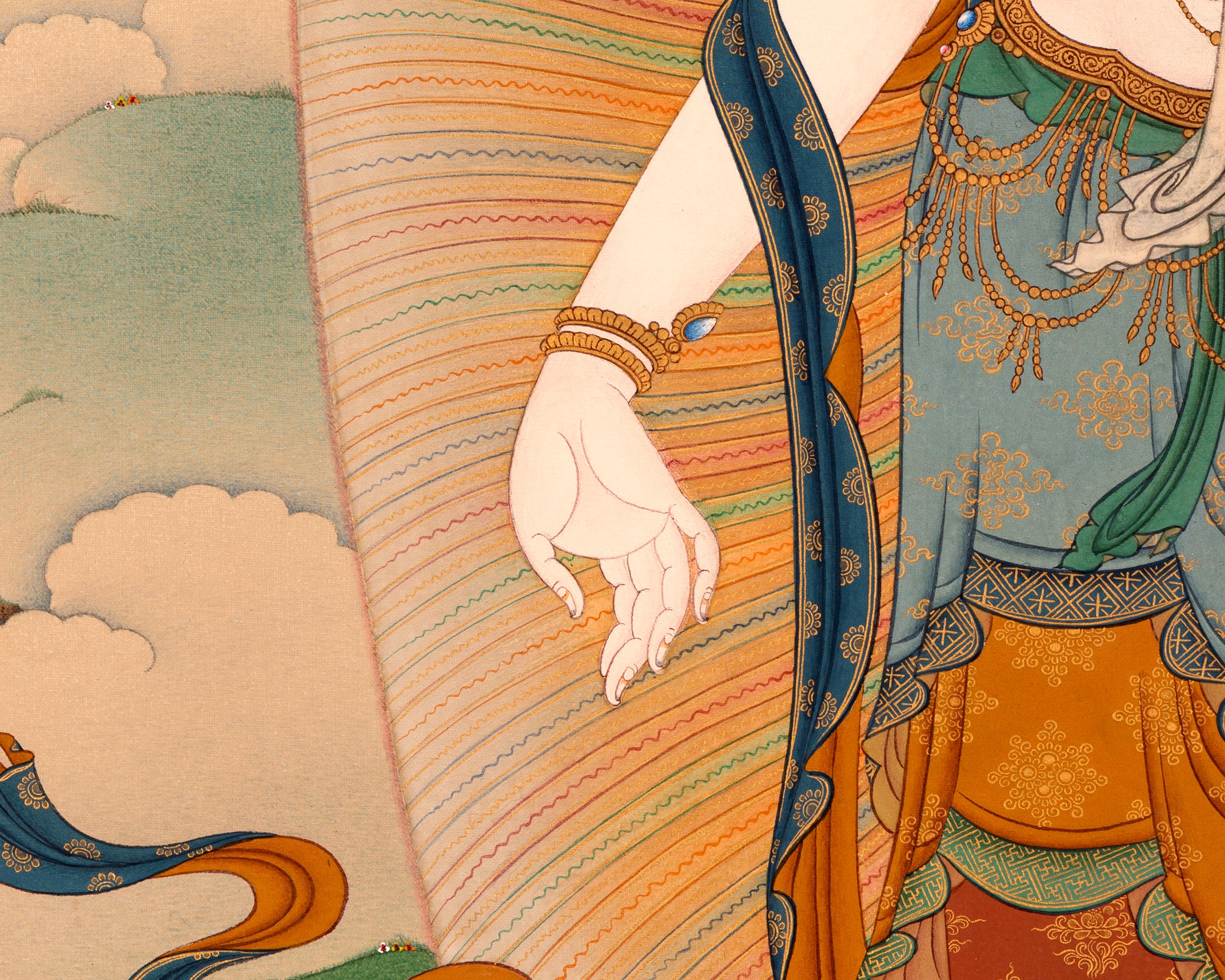 Standing Chenrezig Thangka Print | Bodhisattva Art Print