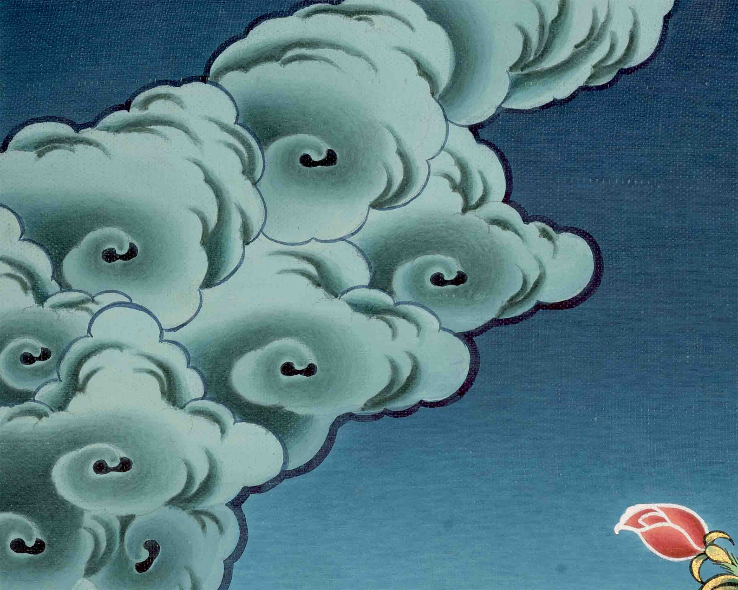 Hand Painted Manjushree Bodhisattva Thangka | Traditional Buddhist Art