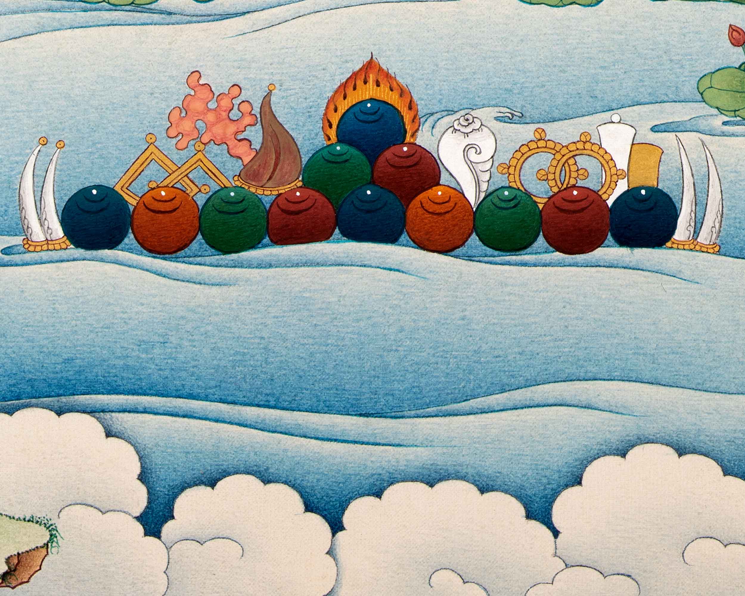 Manjushri Meditation Thangka | Traditional Hand Painted Art