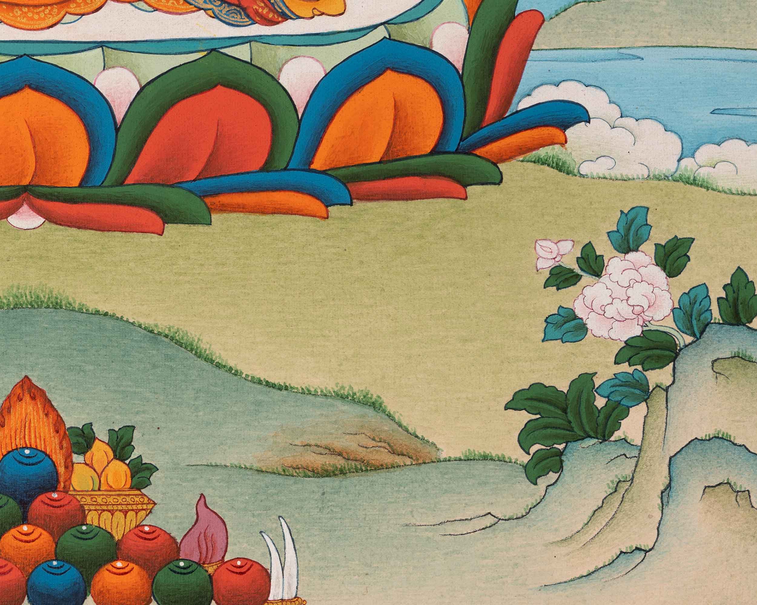 4 Armed Avalokiteshvara Thangka | High-Quality Tibetan Art