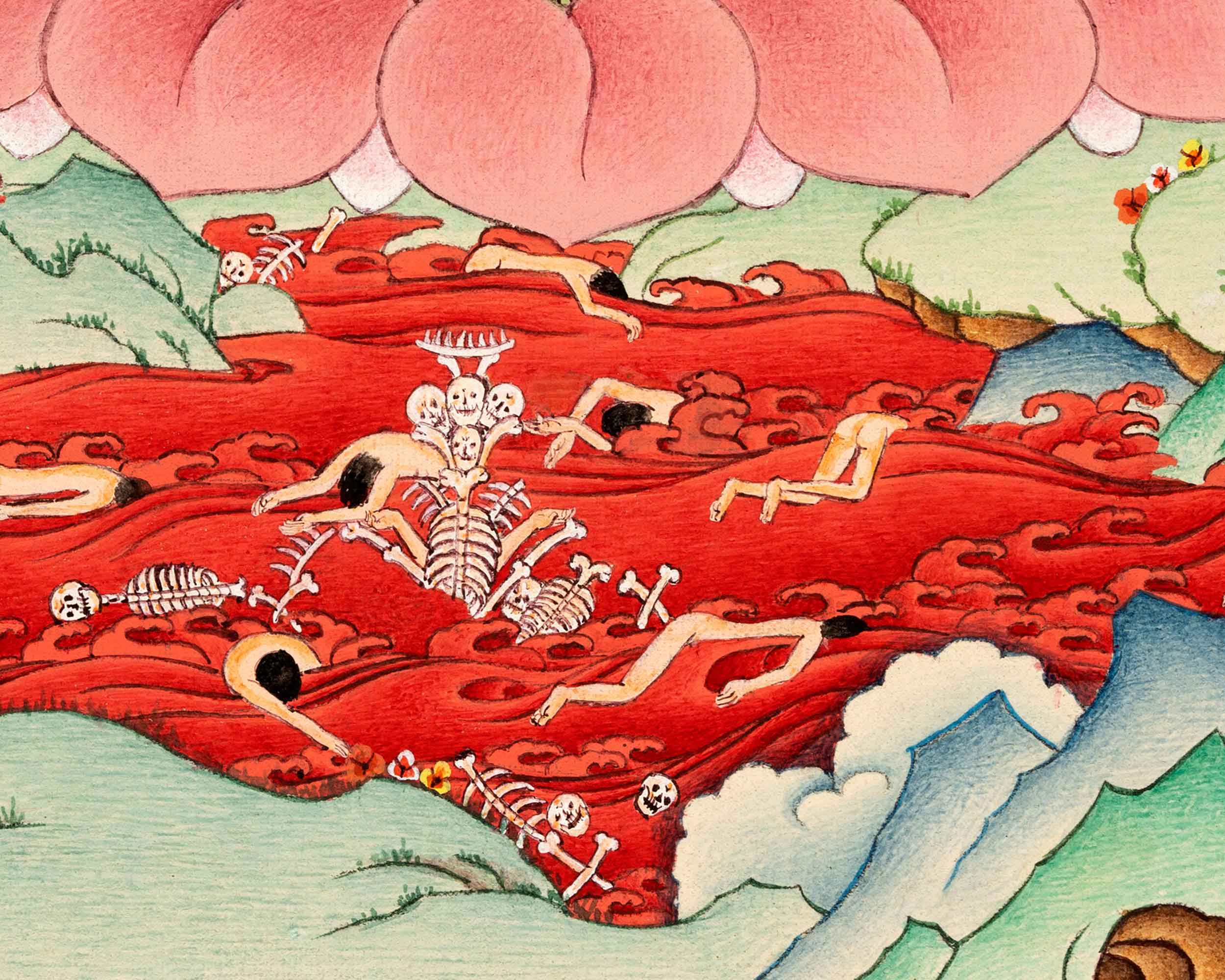 Citipati Thangka, The Dancing Skeletons of Tibetan Buddhism