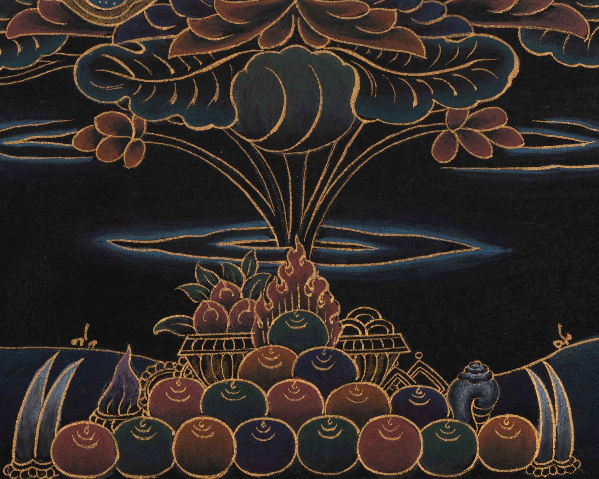 Tibetan Buddhist Master Padmasambhava Thangka | Lotus Born Master Guru Rinpoche Canvas Artwork