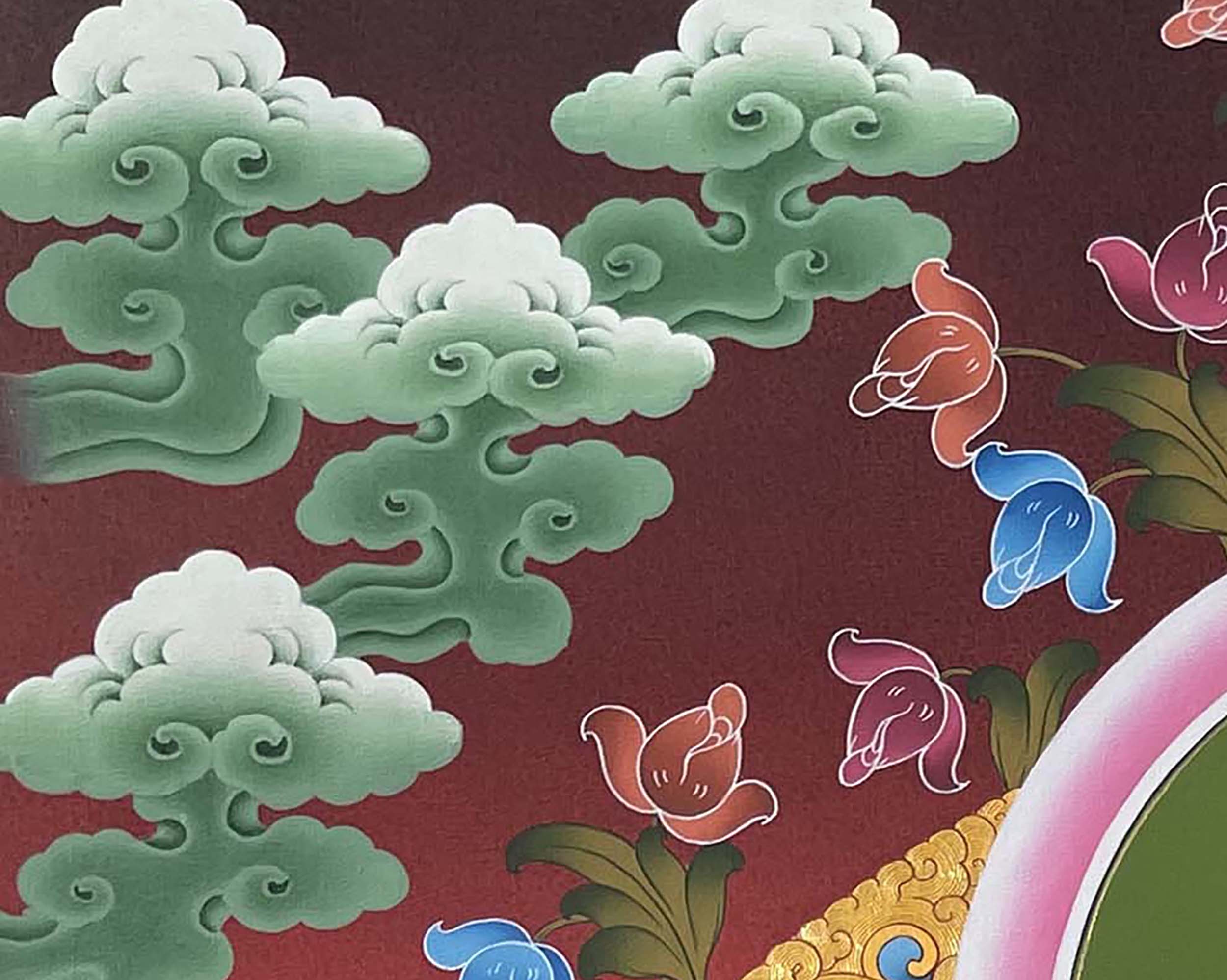Guru Rinpoche Thangka | Religious Buddhist Art | Wall Decors