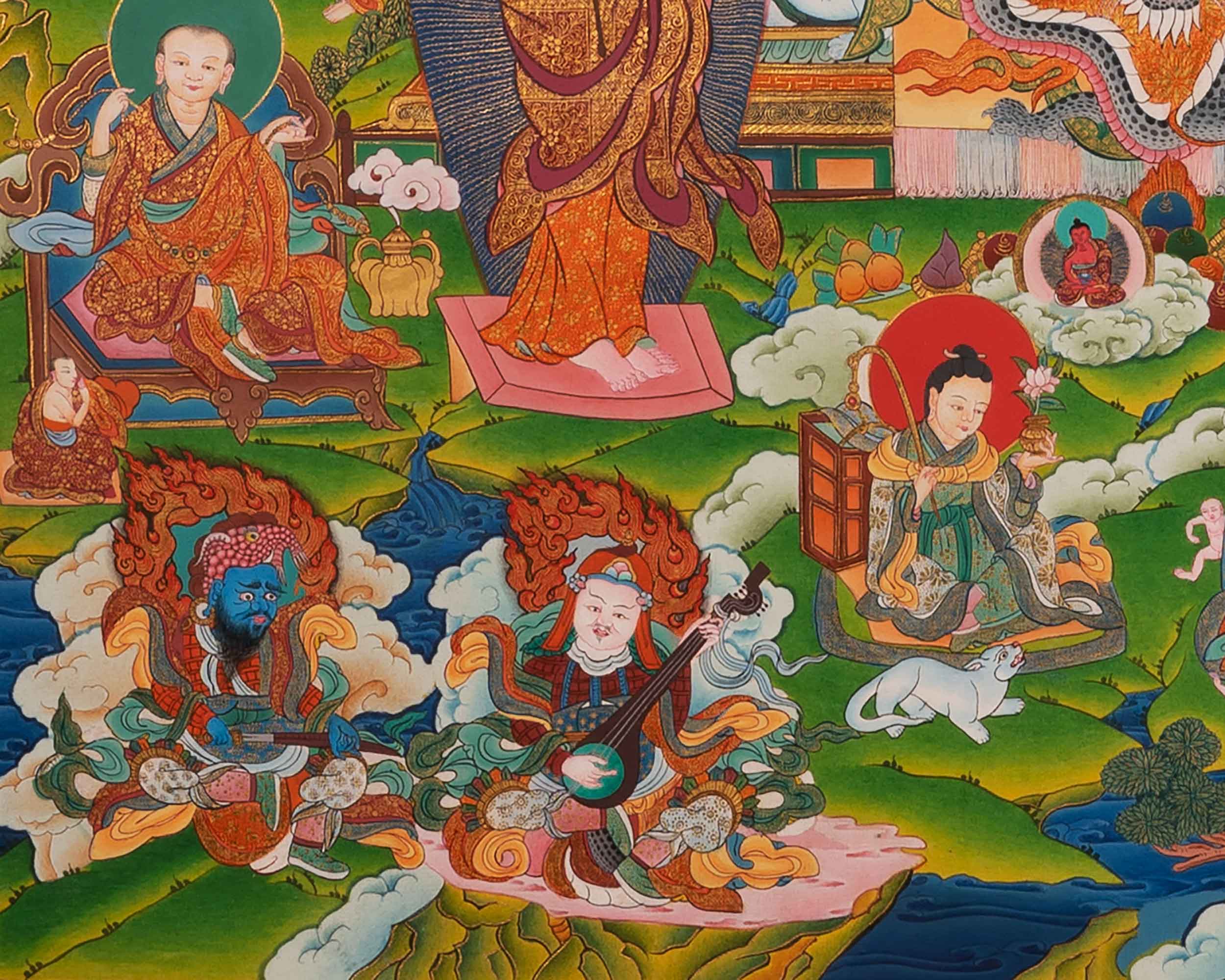 Shakyamuni Buddha 16 Arhats Thangka Painting | Sacred Art for Daily Practice