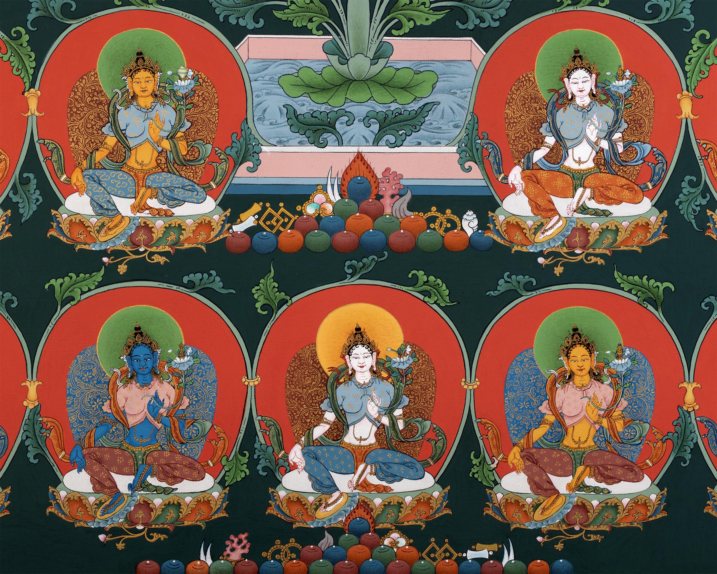 21 Tara Thangka Print | The Mother Bodhisattva Drolma | High Quality Canvas Print