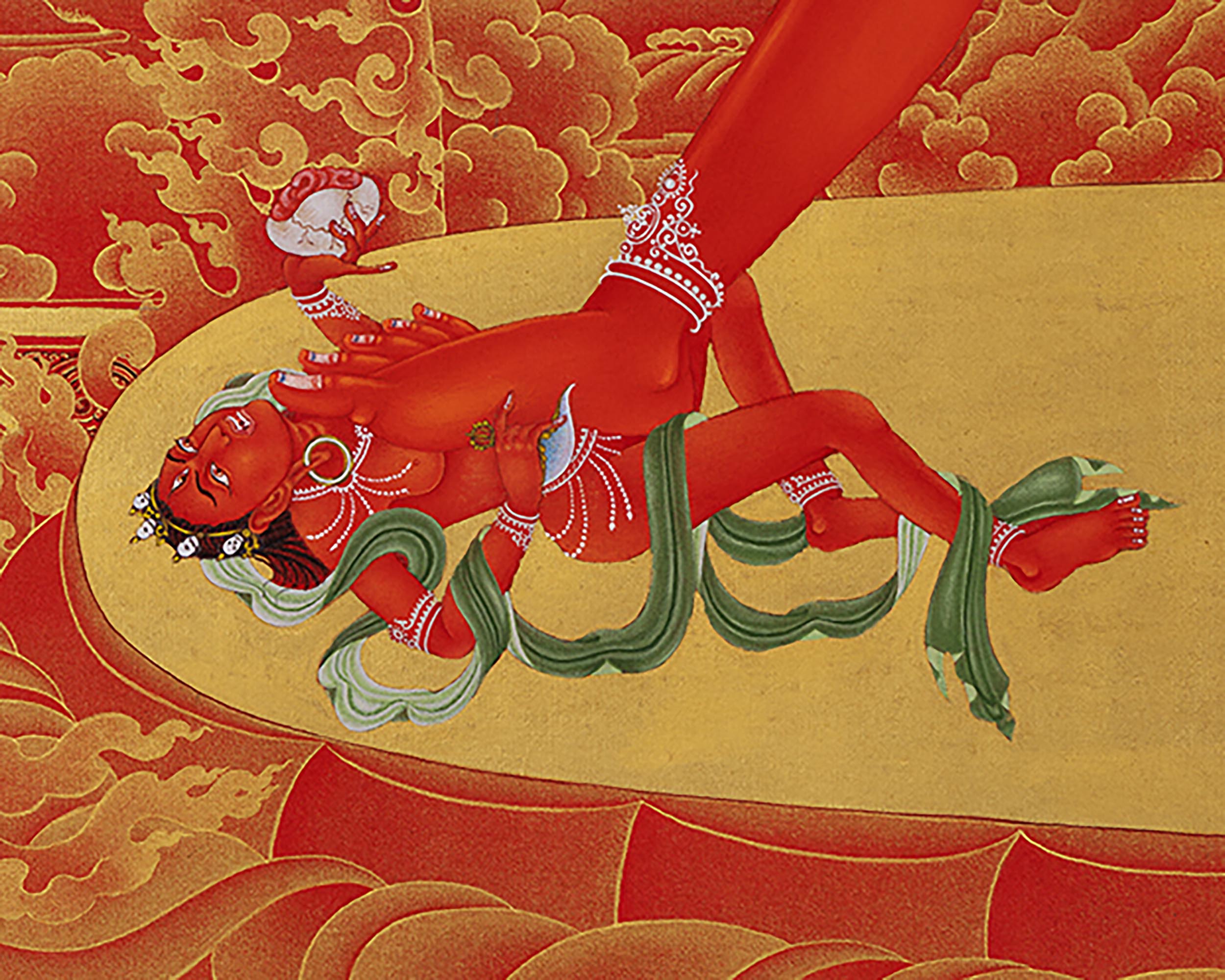 Dakini Vajrayogini With Citipati And Vajradharma Thangka