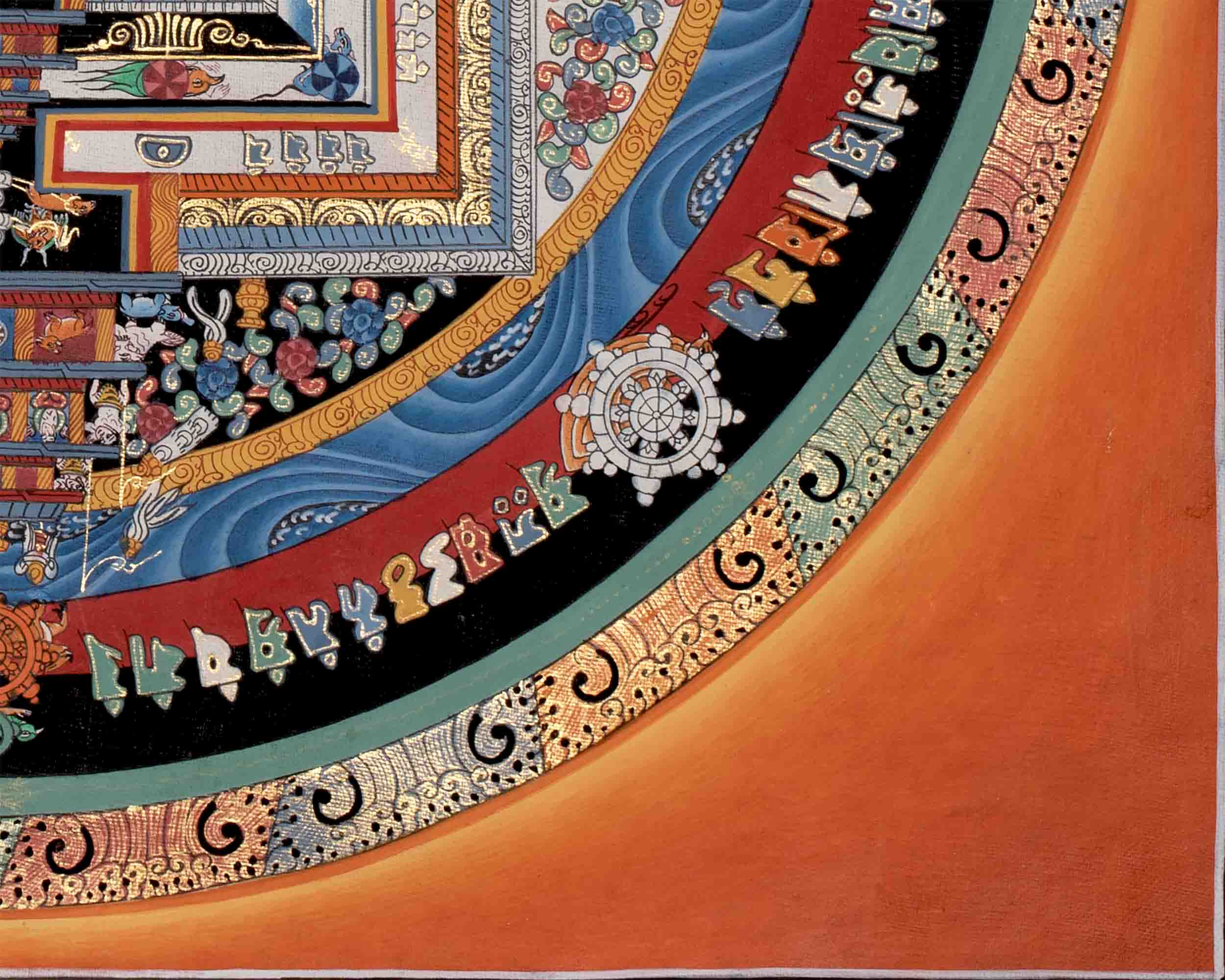 Hand Painted Kalachakra Mandala Thangka | Traditional Thangka Art