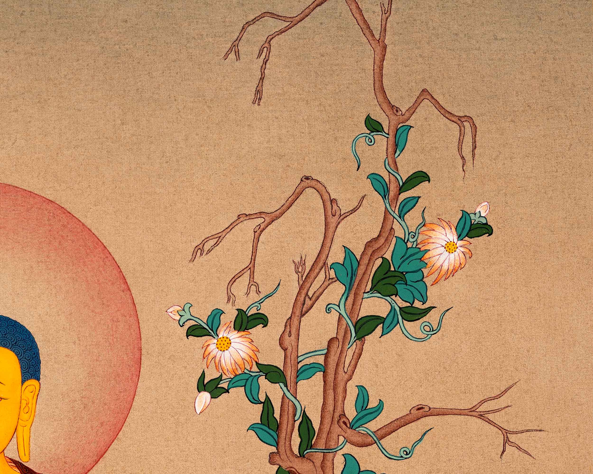 Shakyamuni Buddha Art, Tibetan Thangka Hand painted in Enlightenment Studio