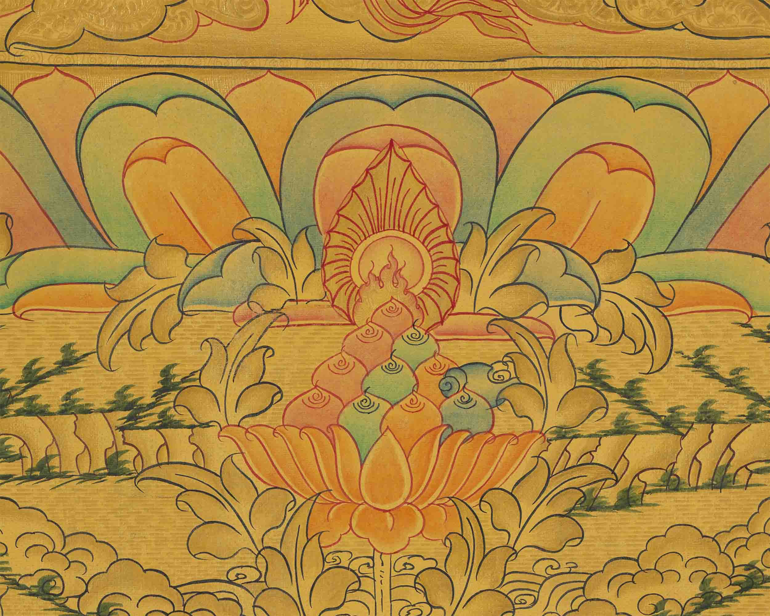 Gold Style White Tara Thangka | Tibetan Painting | Wall Decors