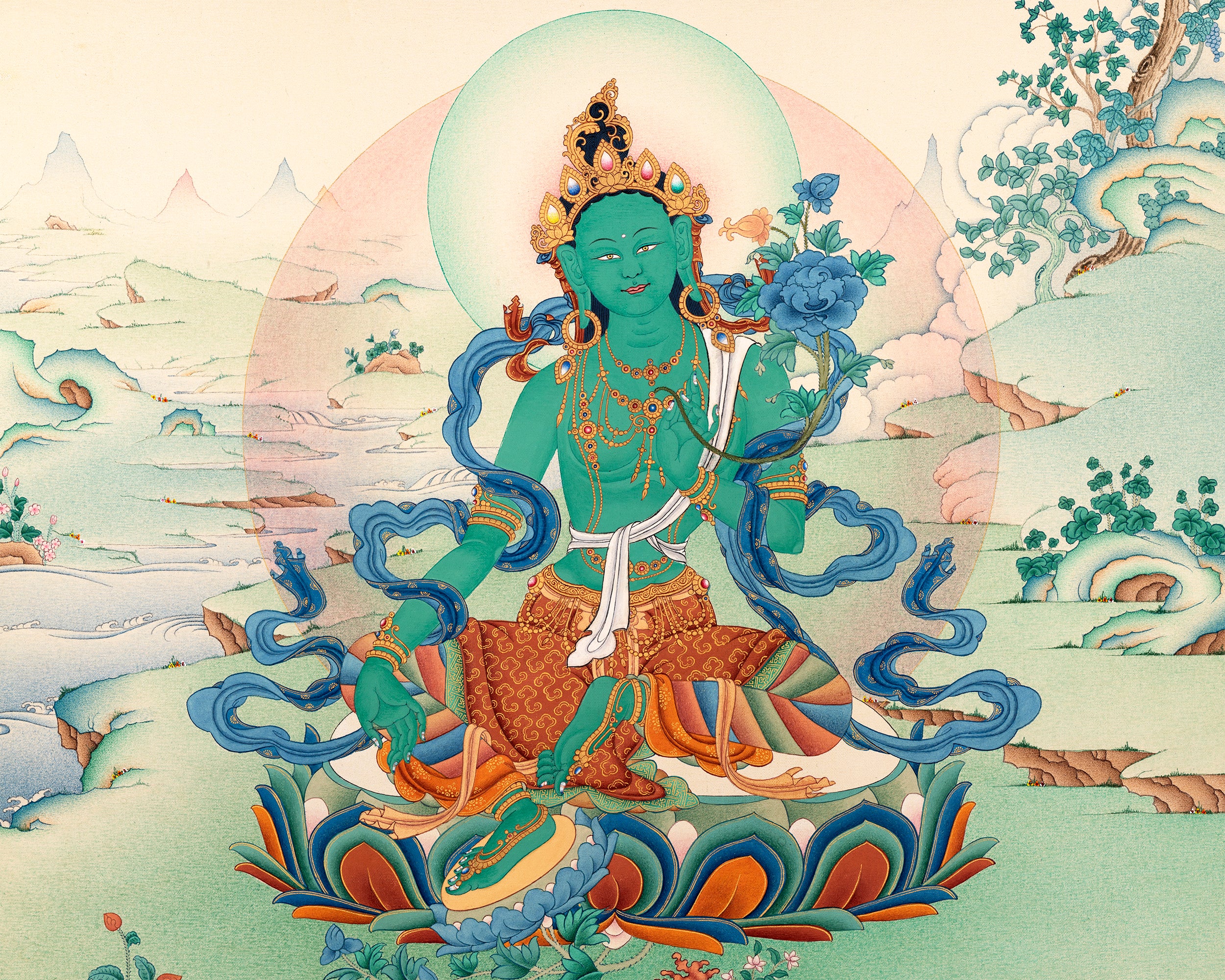 green tara thangka