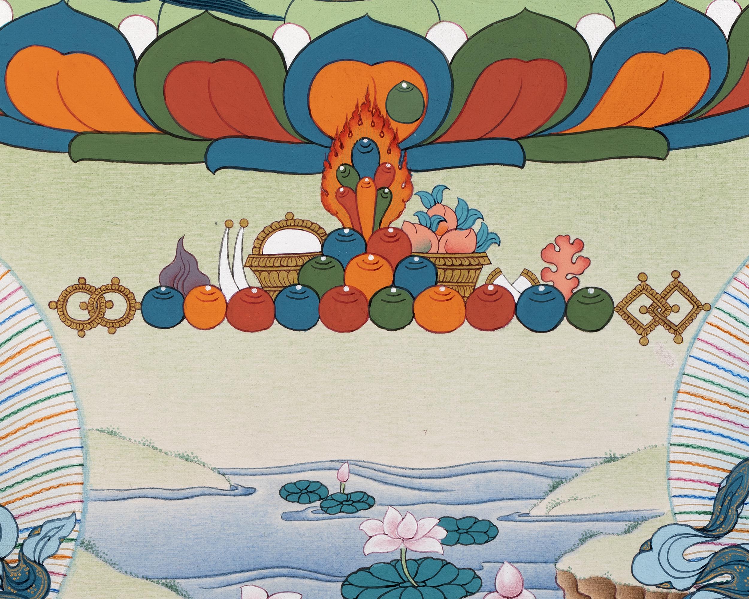Namtoshe Thangka | Jambala Vasundhara | Tibetan Buddhist Wealth Deities