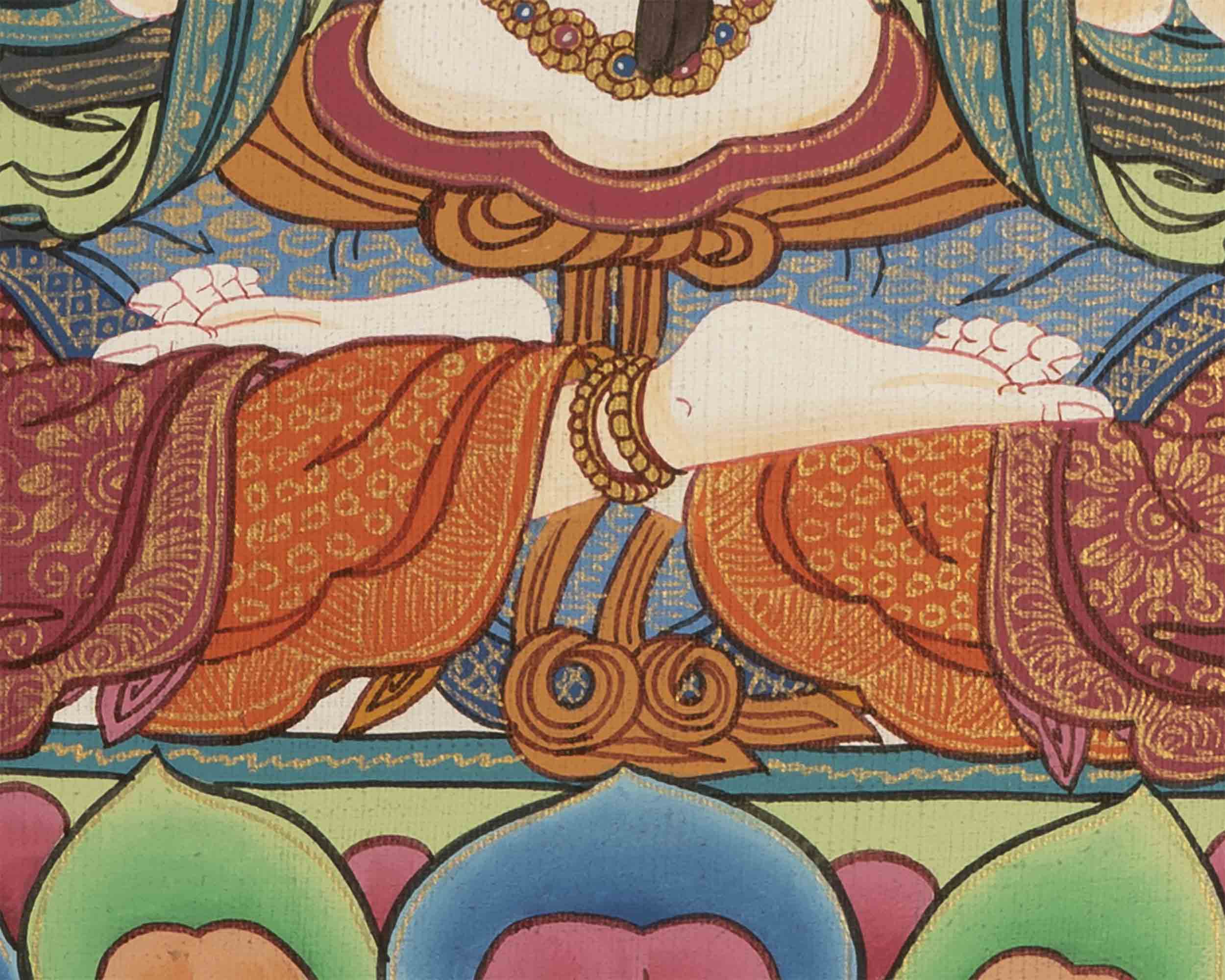Avalokiteshvara Chengrezig Thangka | Vajrayana Buddhism Painting