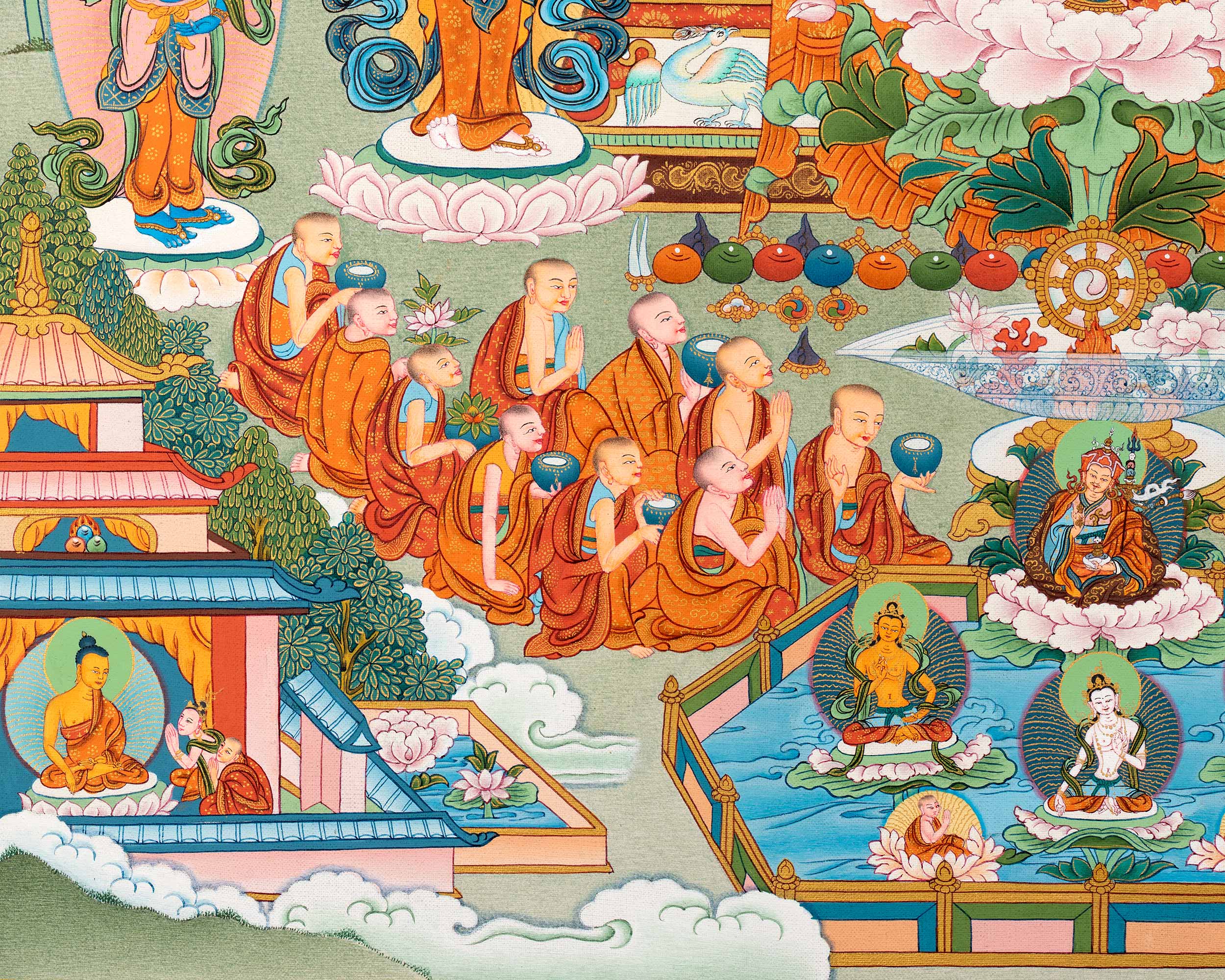 Buddha Amitabha Canvas Thangka Print | Pure Land | High-Quality Giclee Canvas
