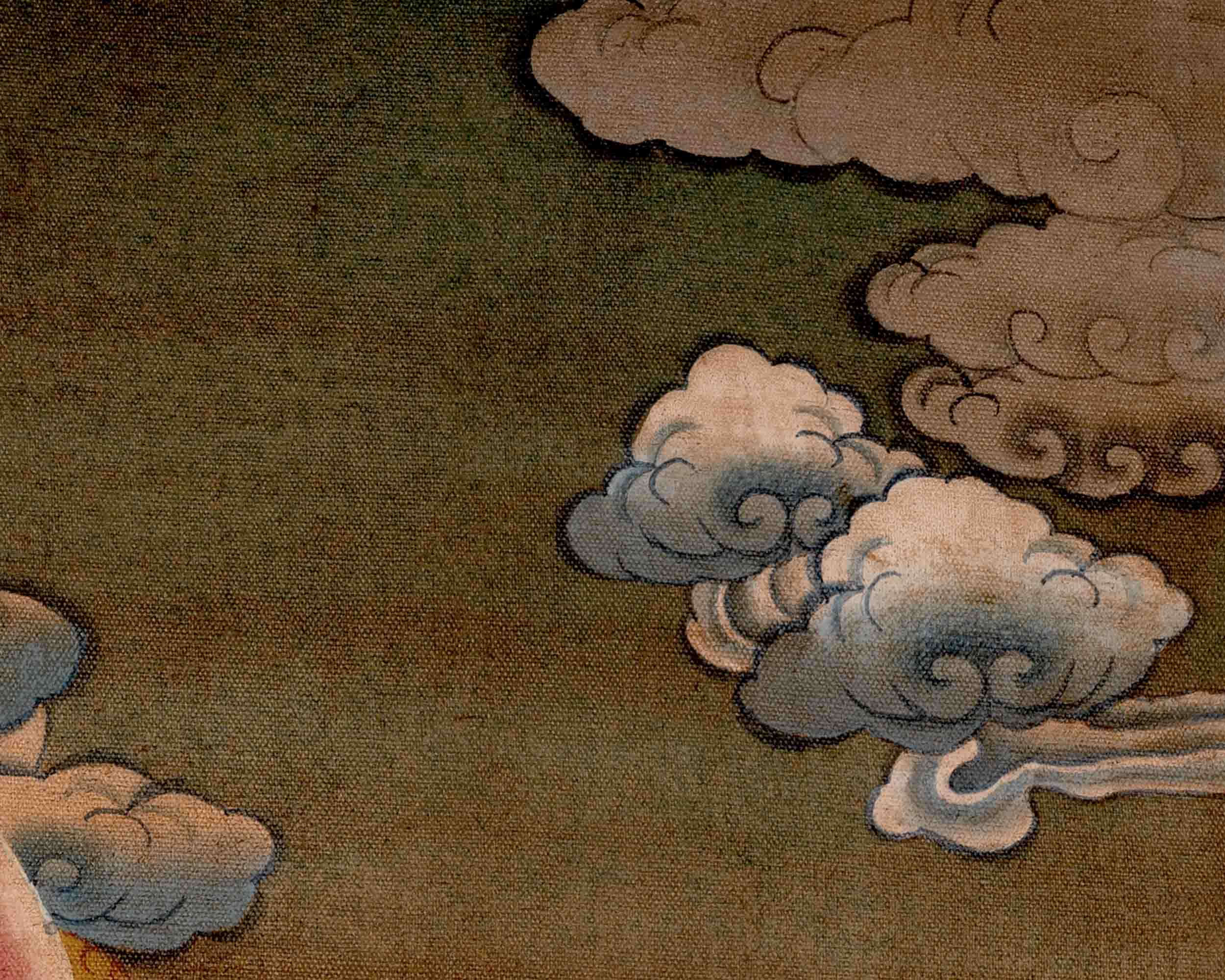 Vintage Padmapani Lokeshvara Art | Tibetan Traditional Thangka | Wall Decors