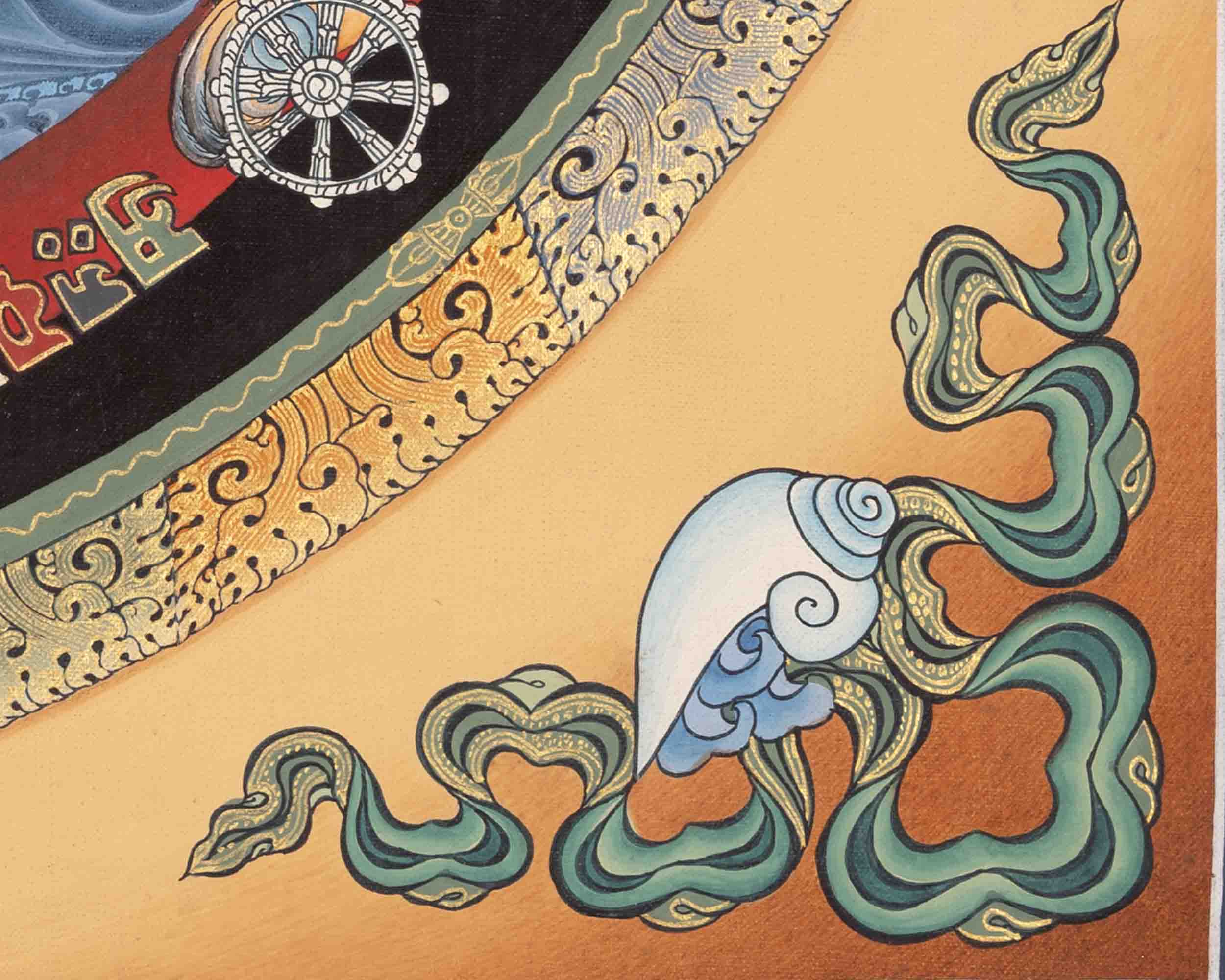 Buddhist Kalachakra Mandala | Tibetan Traditional Thangka | Wall Decors