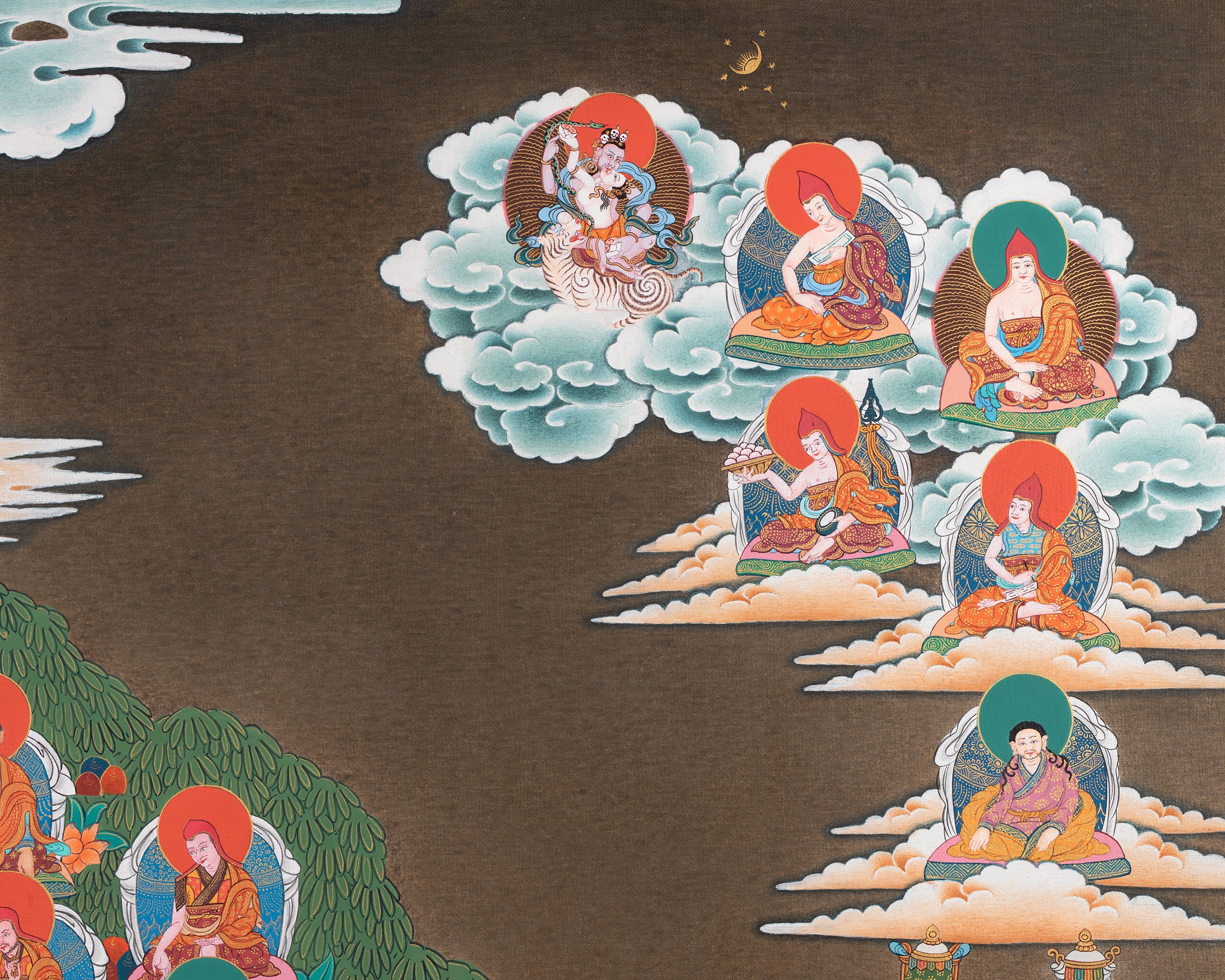 Sakya Refuge Tree Thangka | Vajradhara lineage | Tibetan Traditional Art