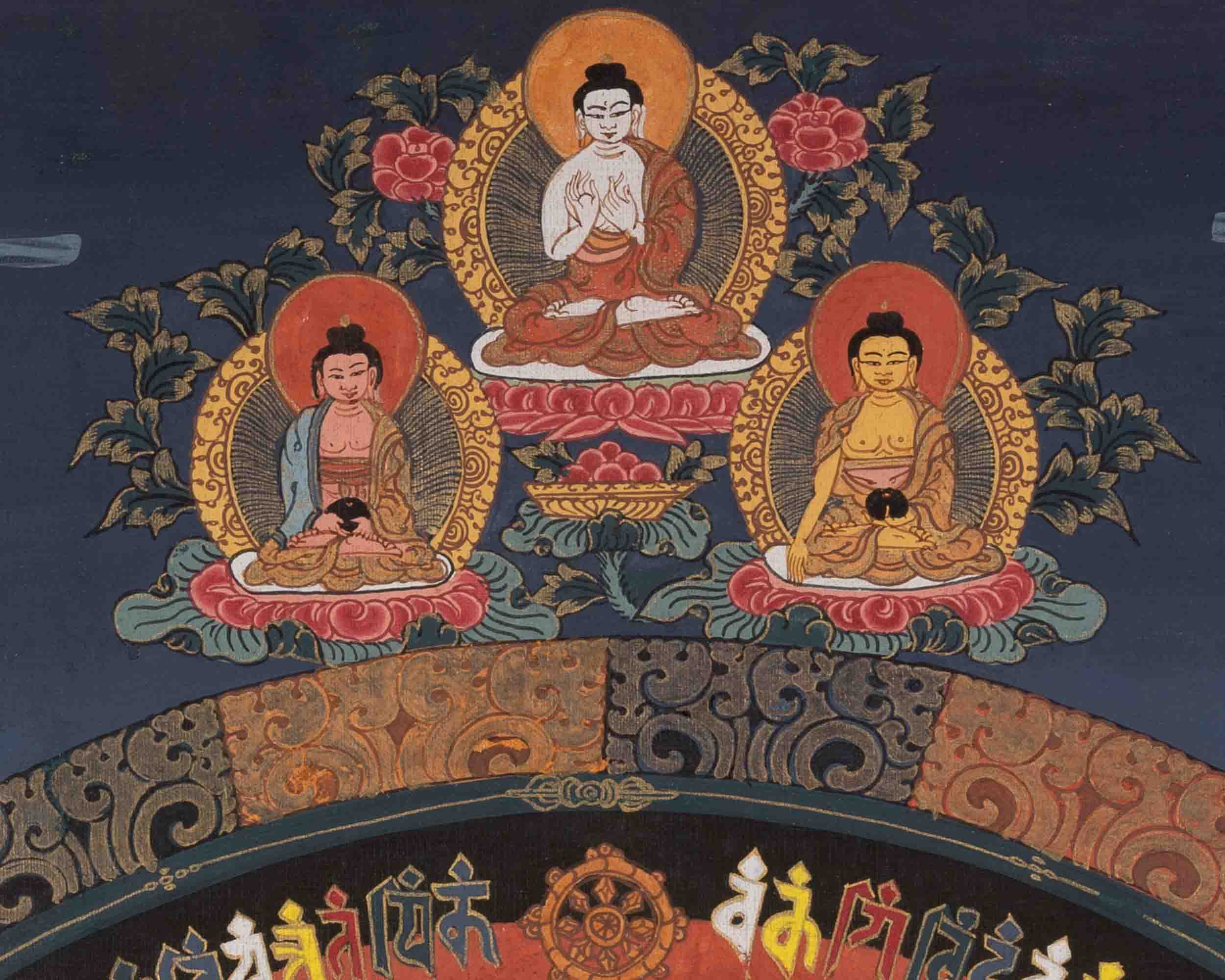 Kalachakra Mandala Thangka | Religious Buddhist Paint | Wall Decors