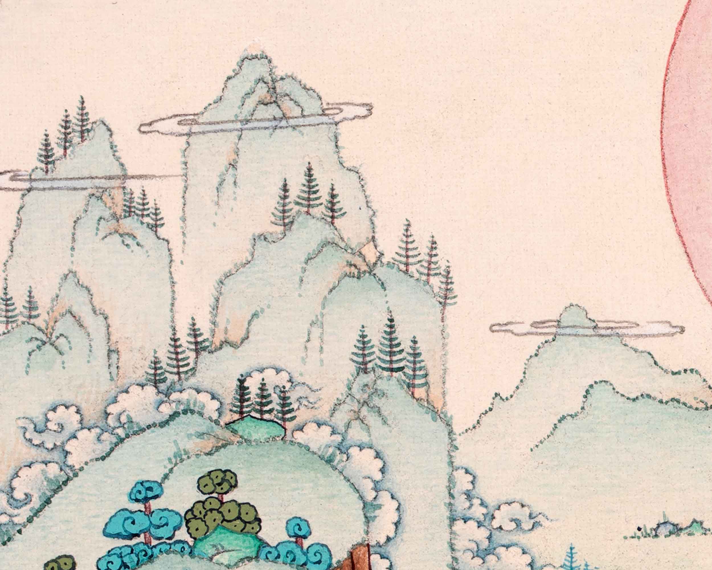 Guru Urgen Menla, Medicine Buddha Form of Guru Rinpoche Thangka