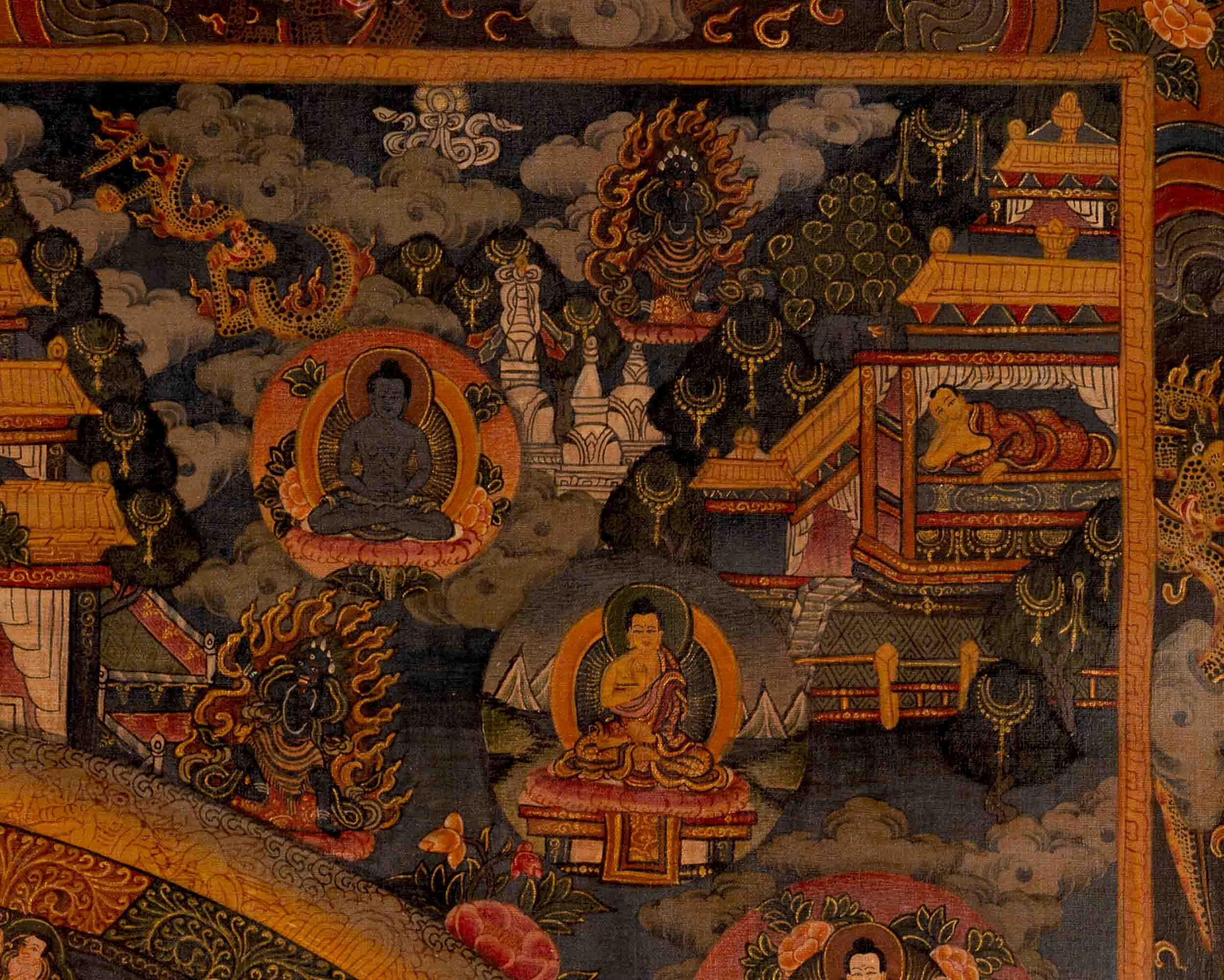 Bodhisattva Mandala Thangka | Traditional Tibetan Artwork | Wall Decors
