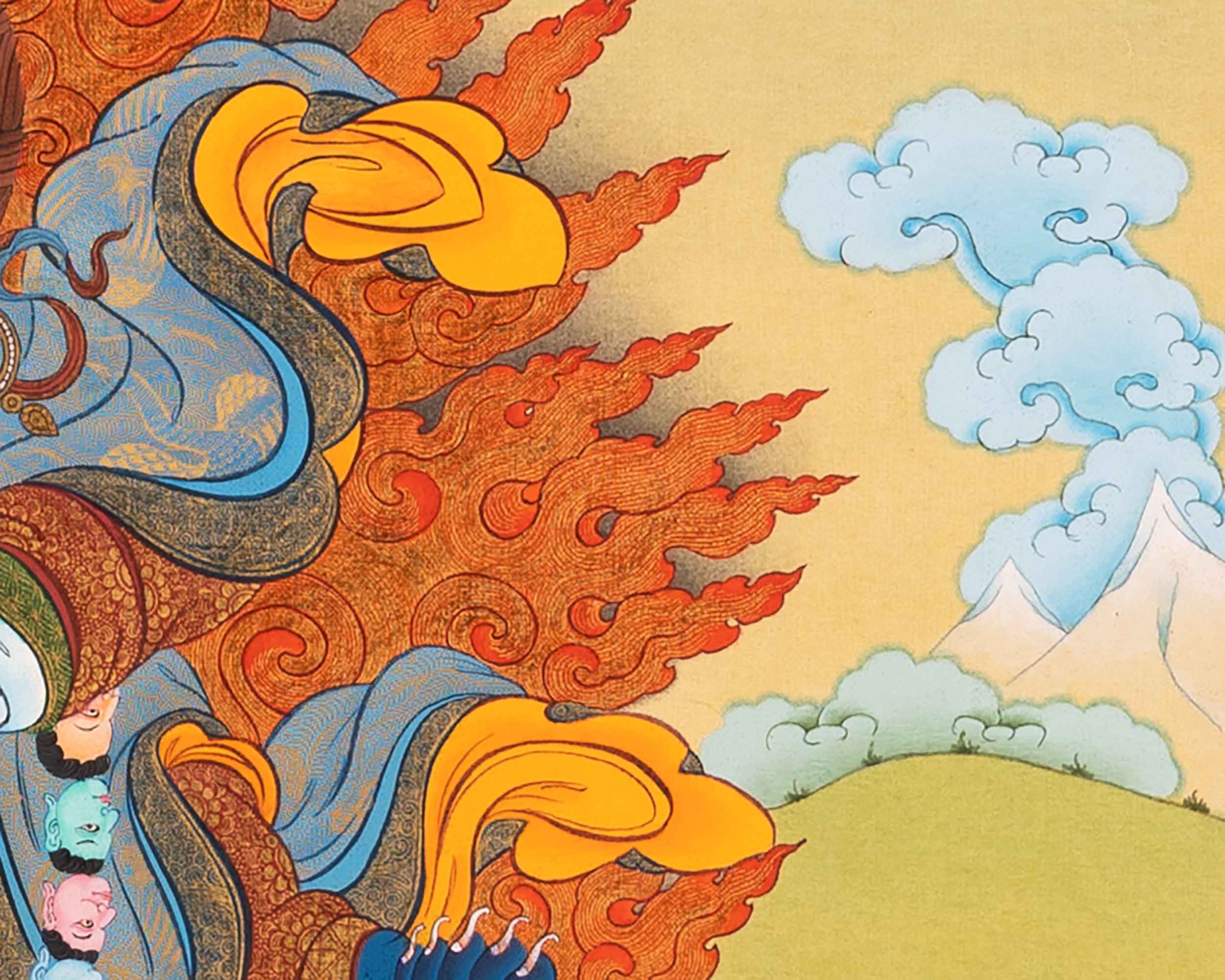 Mahakala Bernagchen Thangka | Traditional Hand-Painted Artwork