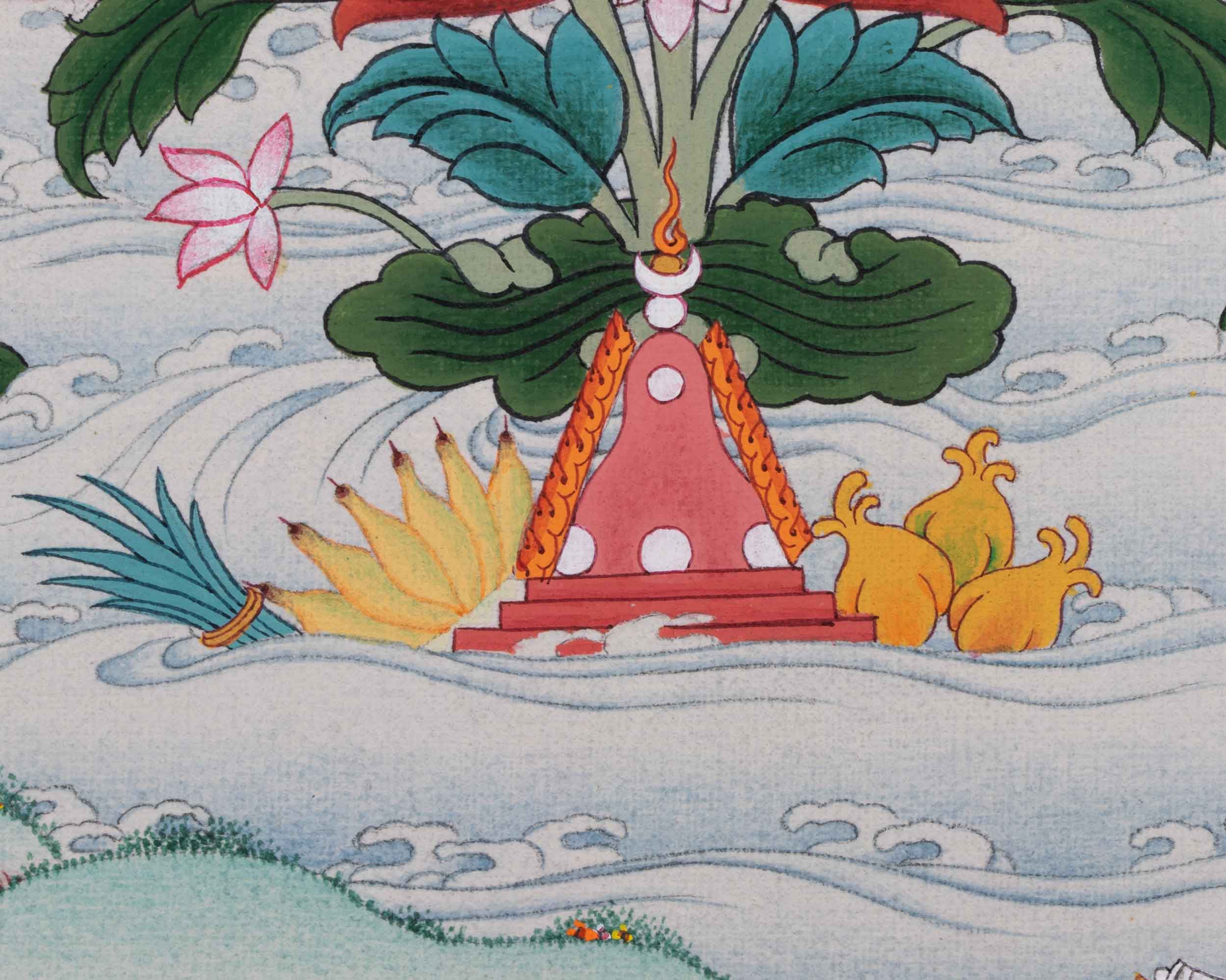 Lotus Master Guru Rainbow Body Thangka | Tibetan Buddhist Master Guru Rinpoche Art