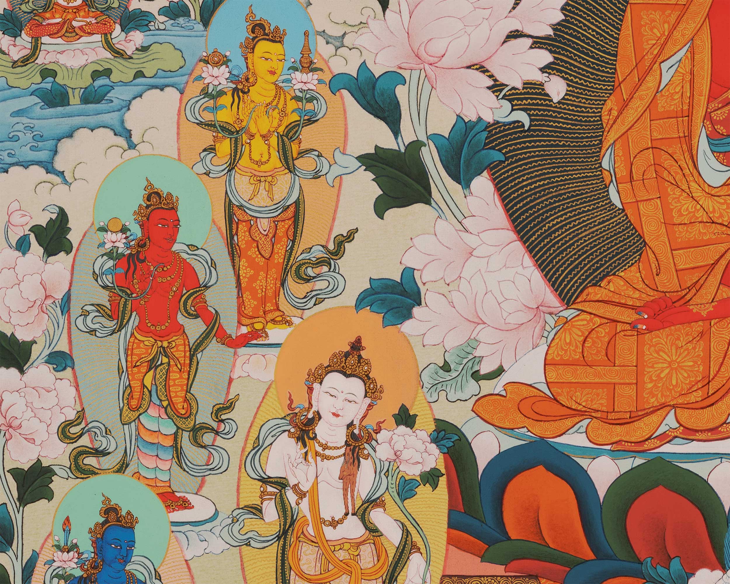 Amitabha Buddha Thangka Singham | Karma Gadri Style Thangka