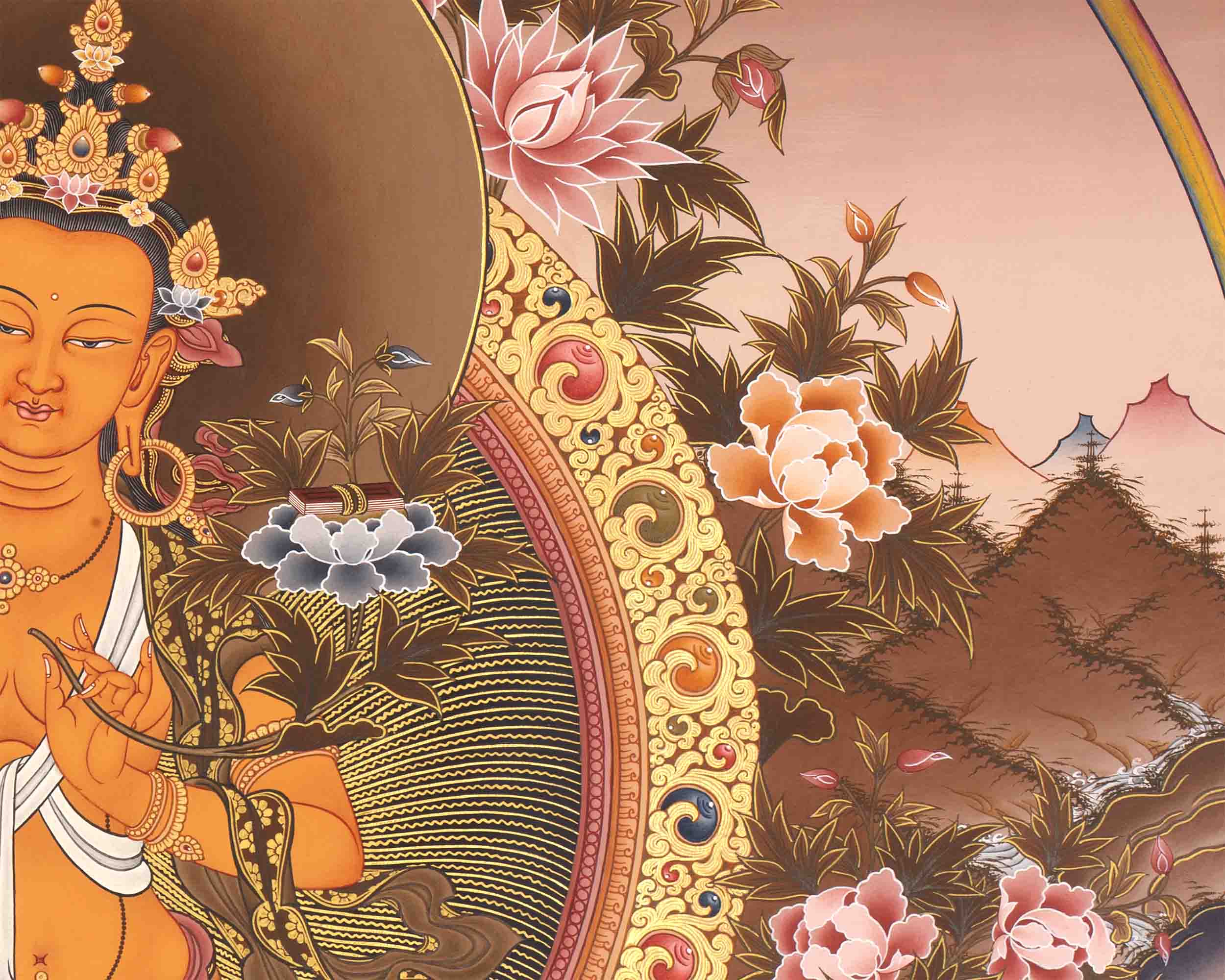 Wisdom Bodhisattva Manjushree | Digital Artwork | Religious Decors