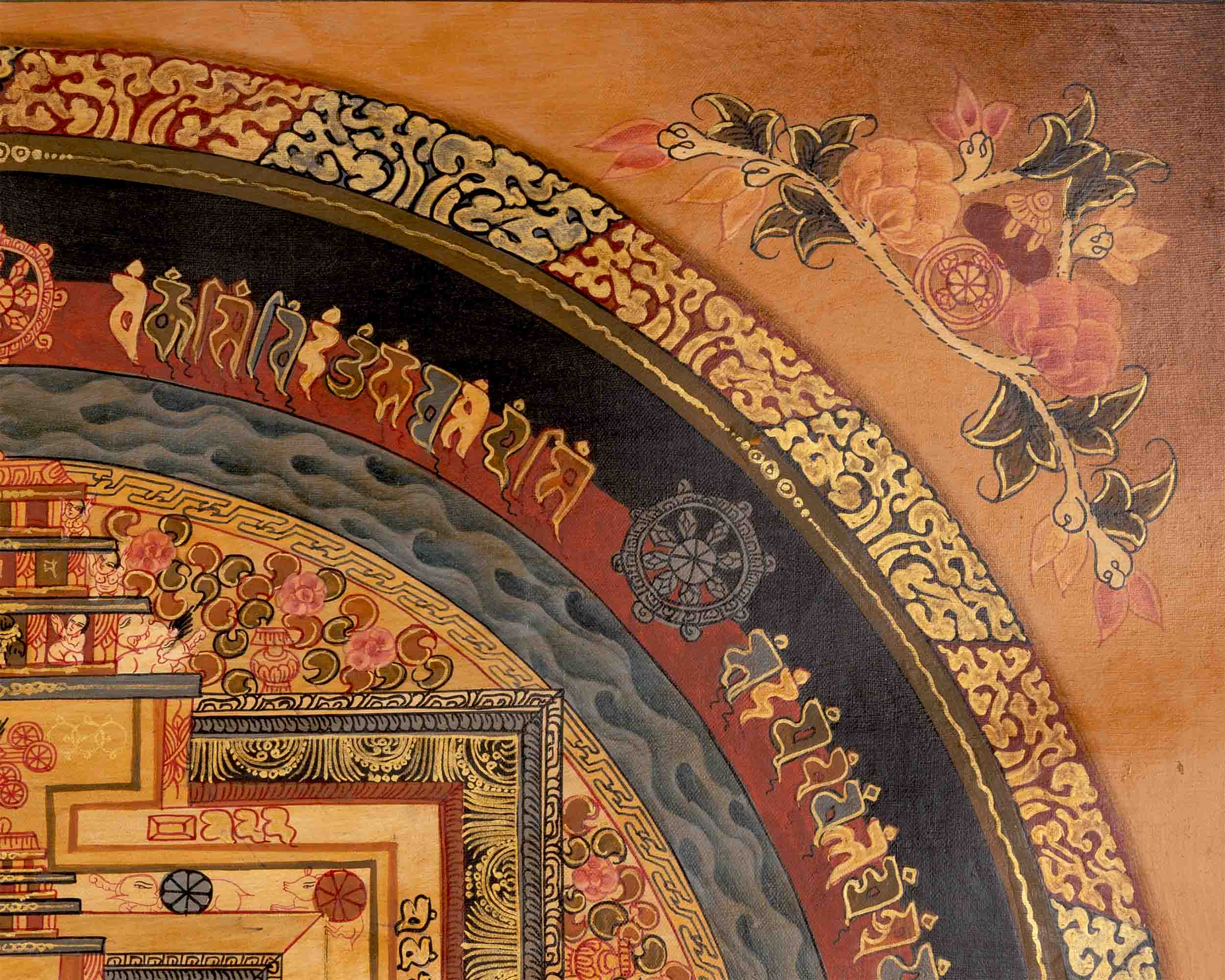 Kalachakra Mandala Tibetan Thangka Painting | Spiritual Home Decoration Art