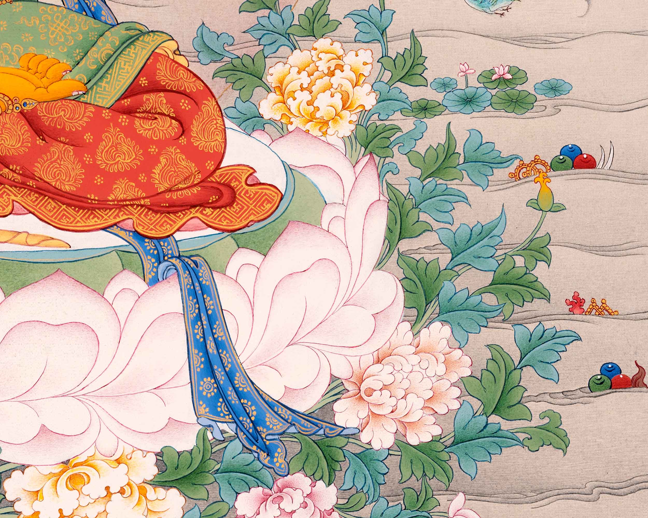 Manjushri Thangka, Traditional Karma Gadri Thangka Art