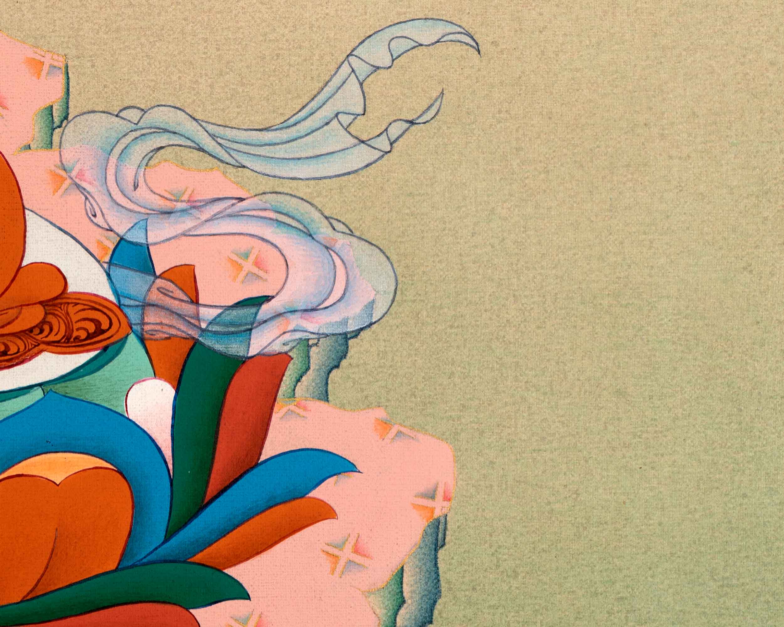 Four Armed Chenrezig Thangka | Traditional Bodhisattva Art