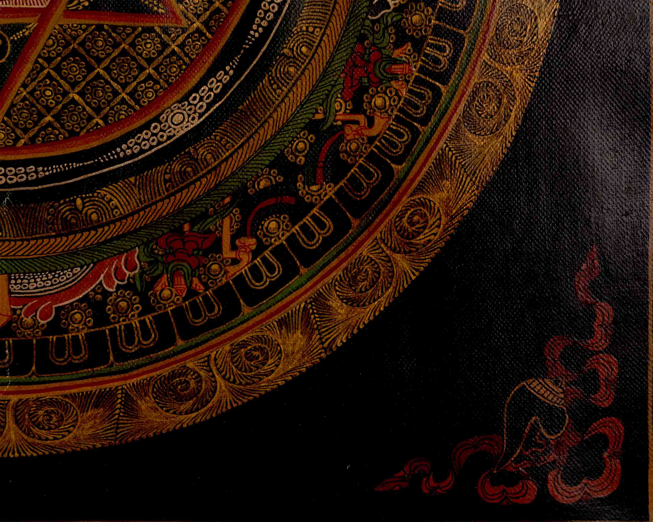 Oil Varnished Star Mandala Tibetan Thangka | Mandala Art