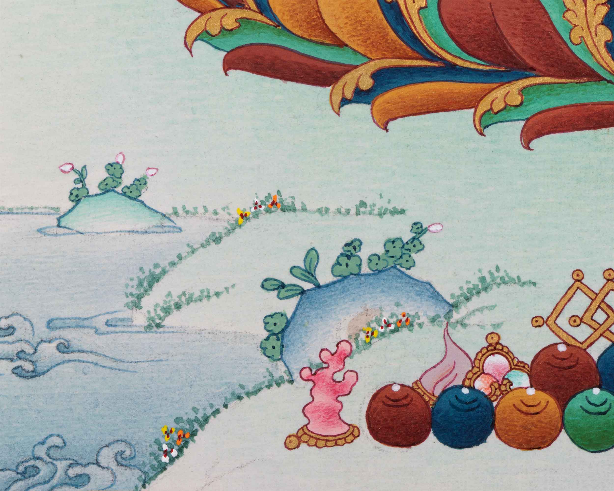 Historical Buddha Shakyamuni Mantra Practice Thangka | Hand-Painted Gautam Buddha Art