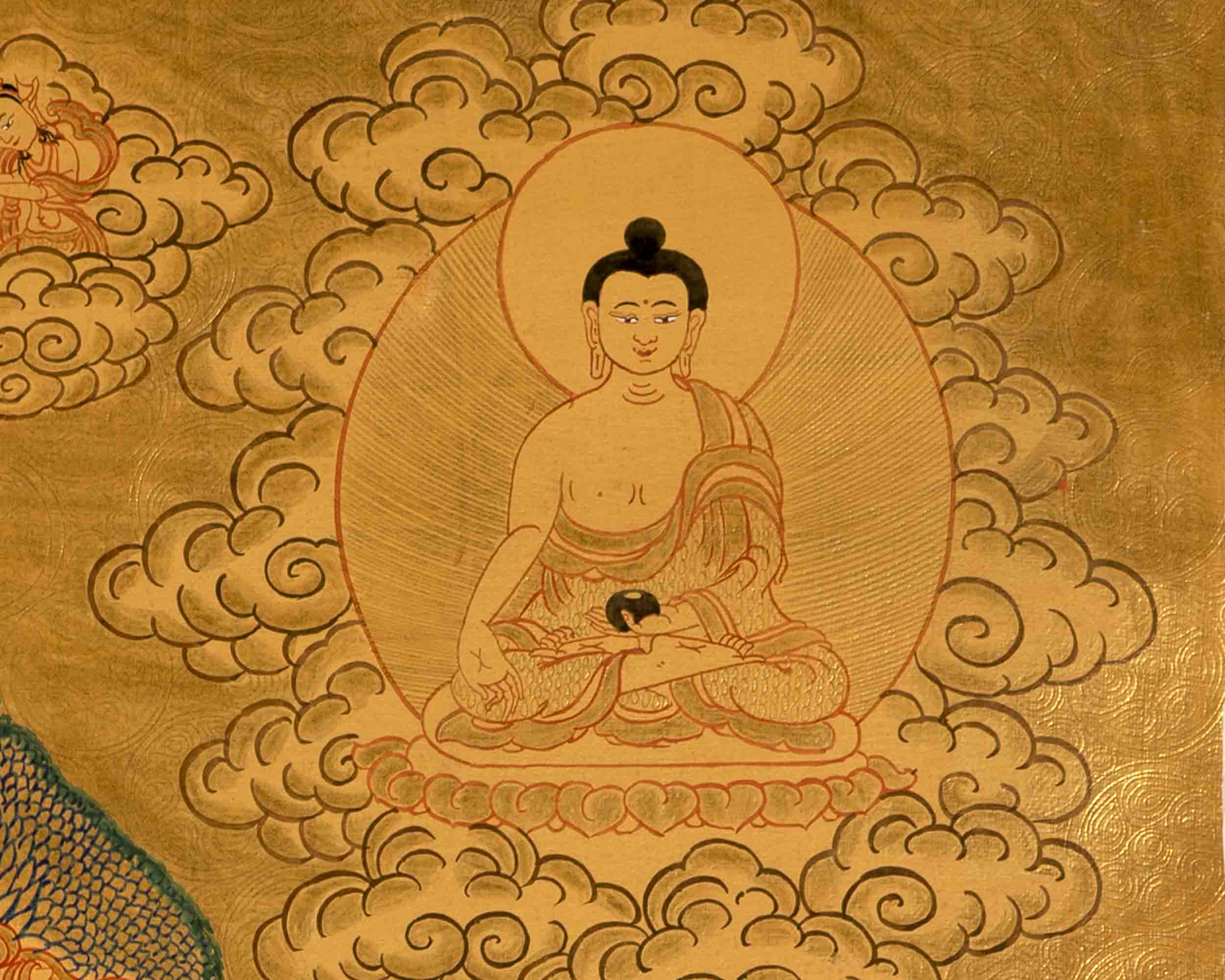 Maitreya Buddha Thangka | Religious Buddhist Painting