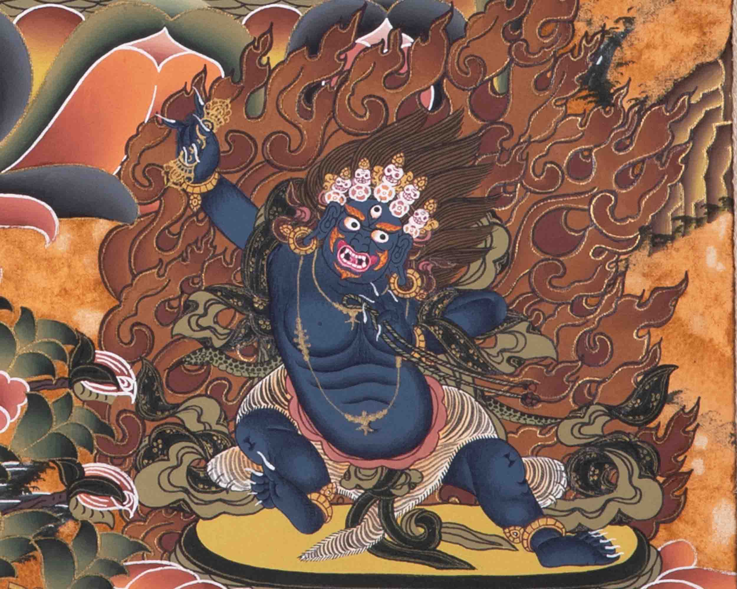 Manjushree With Purple Flower Brocade | Mindfulness Meditation Object