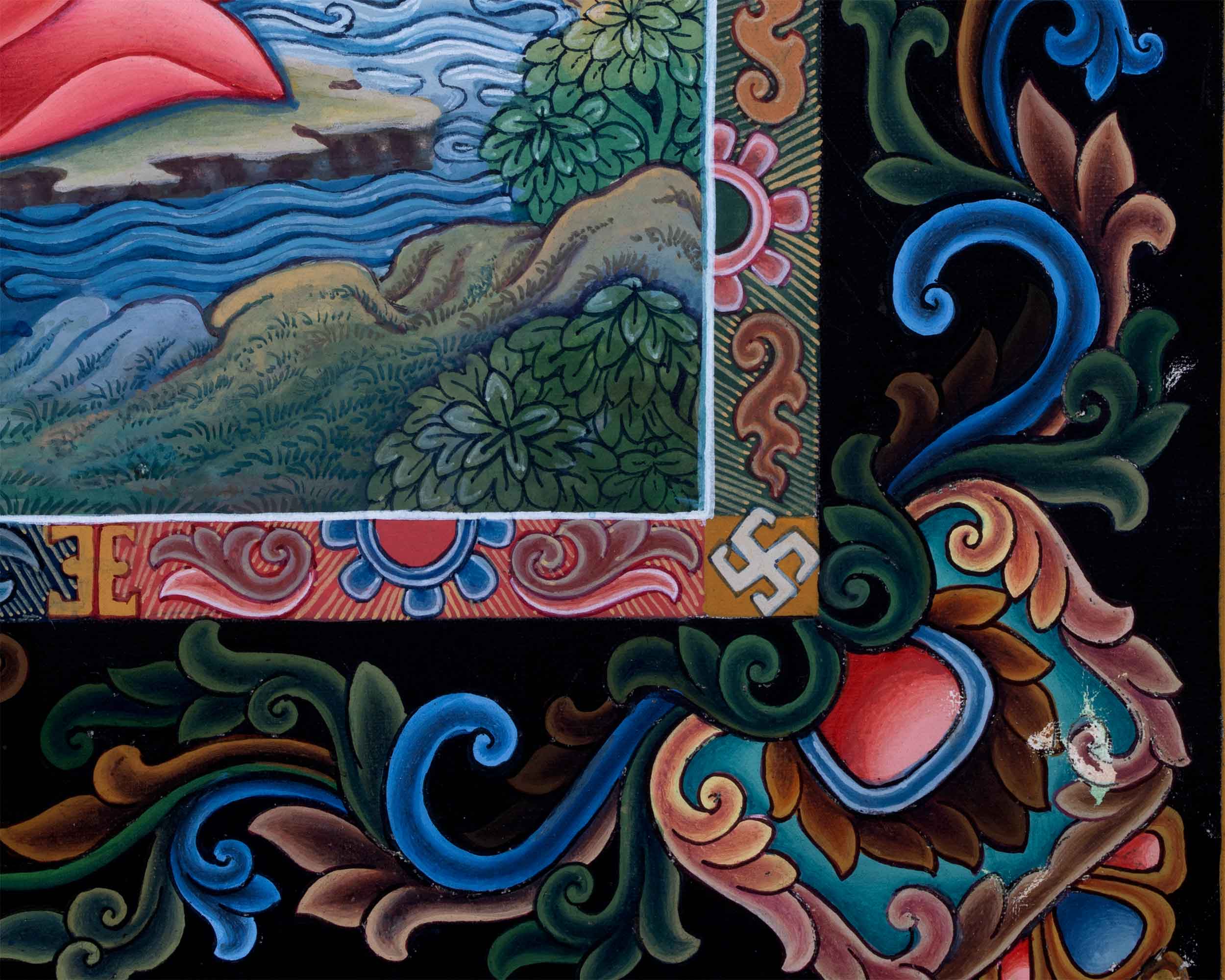 High-Quality Giclee Print To Practice Chenrezig Long Mantra | Paubha Painting of Bodhisattva