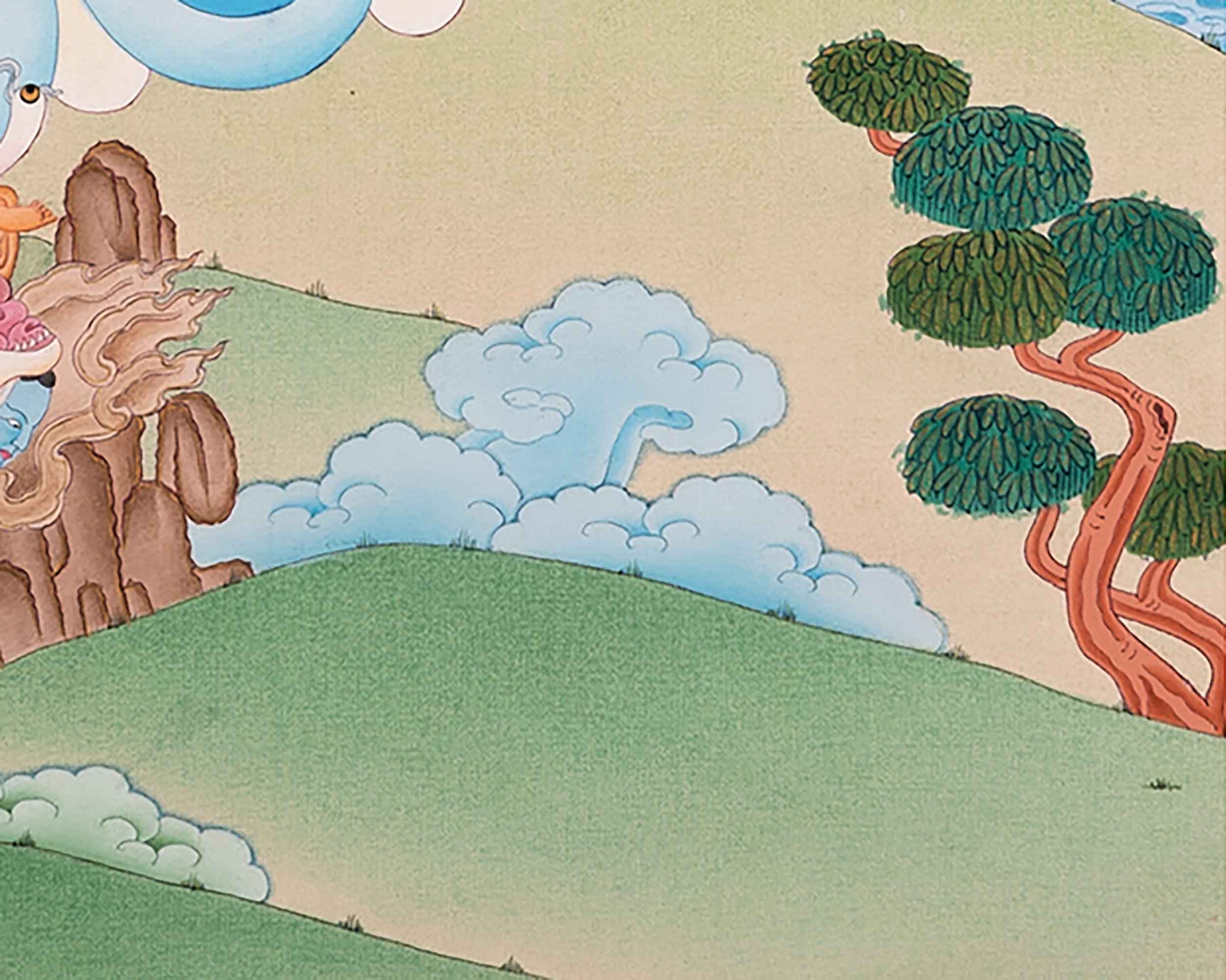 Hand Painted Mahakala Thangka Painting | Tibetan Mahakala Art For Buddhist Practice