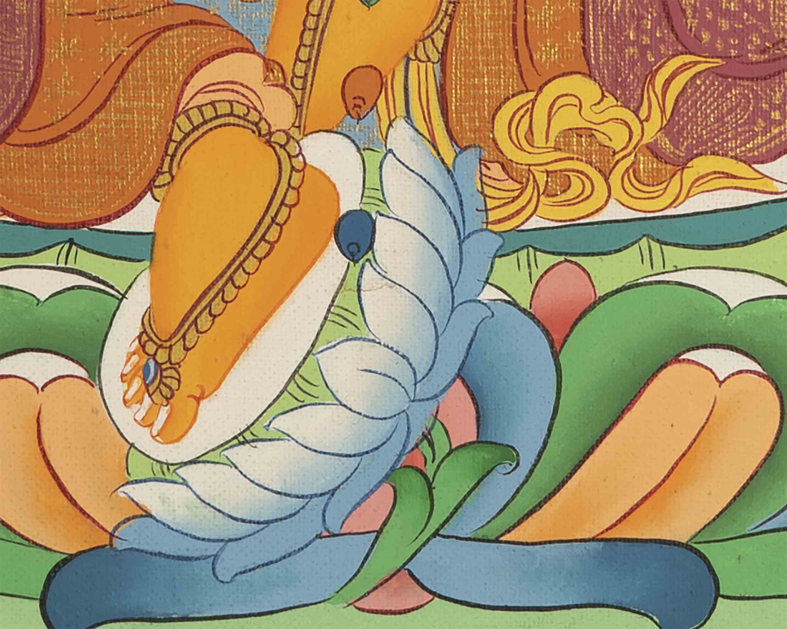 Dzambala Kubera Thangka | Traditional Buddhist Art | Wall Decors