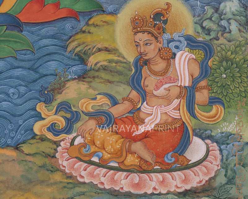 Lotus Born Master Guru Padmasambhava Thangka Print | The Second Buddha Canvas Art As Spiritual Room Decor
