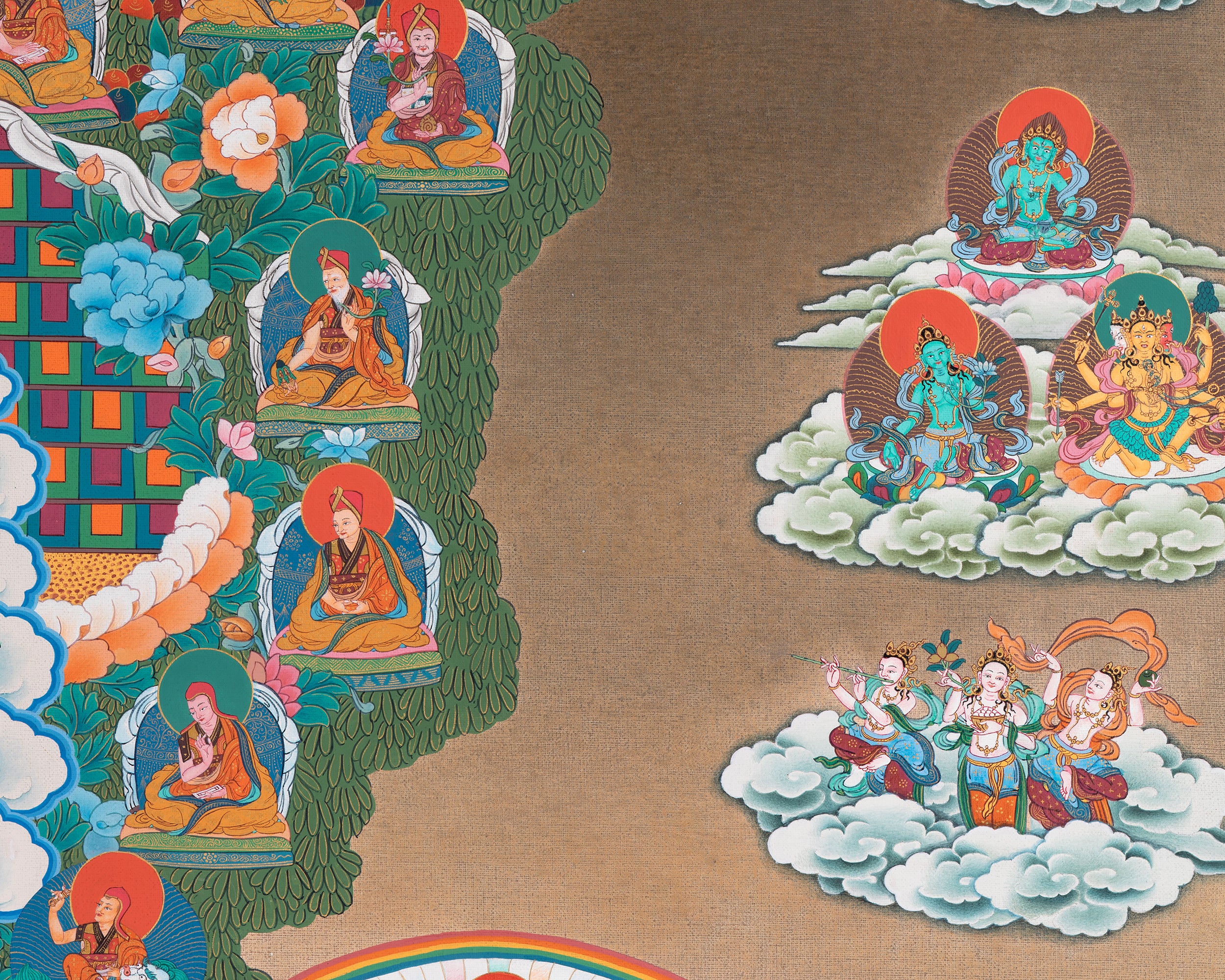 Sakya Refuge Tree Thangka | Vajradhara lineage | Tibetan Traditional Art