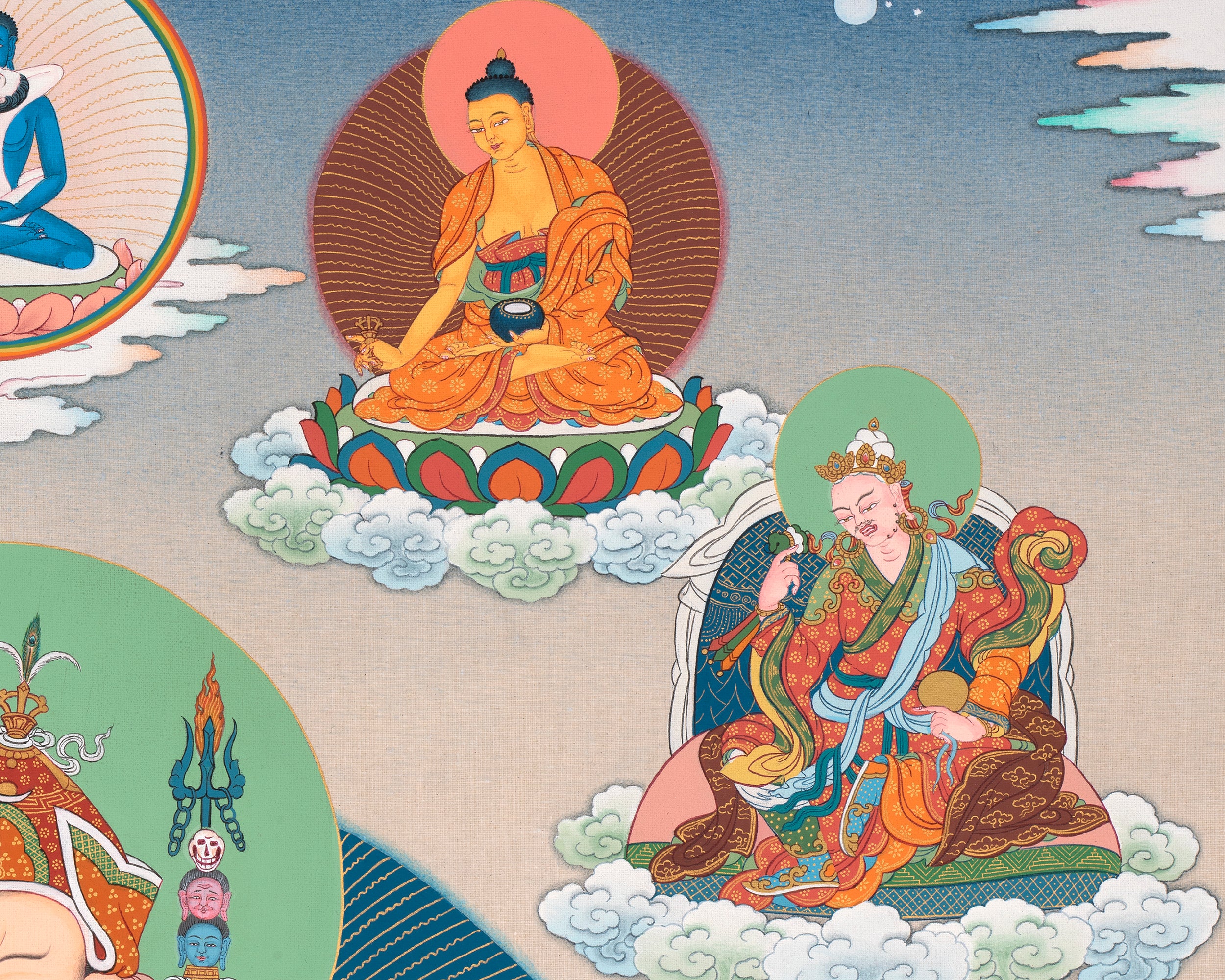 Padmasambhava Thangka | Eight Manifestation of Guru Rinpoche | Himalayan Tibetan Thangka Painting