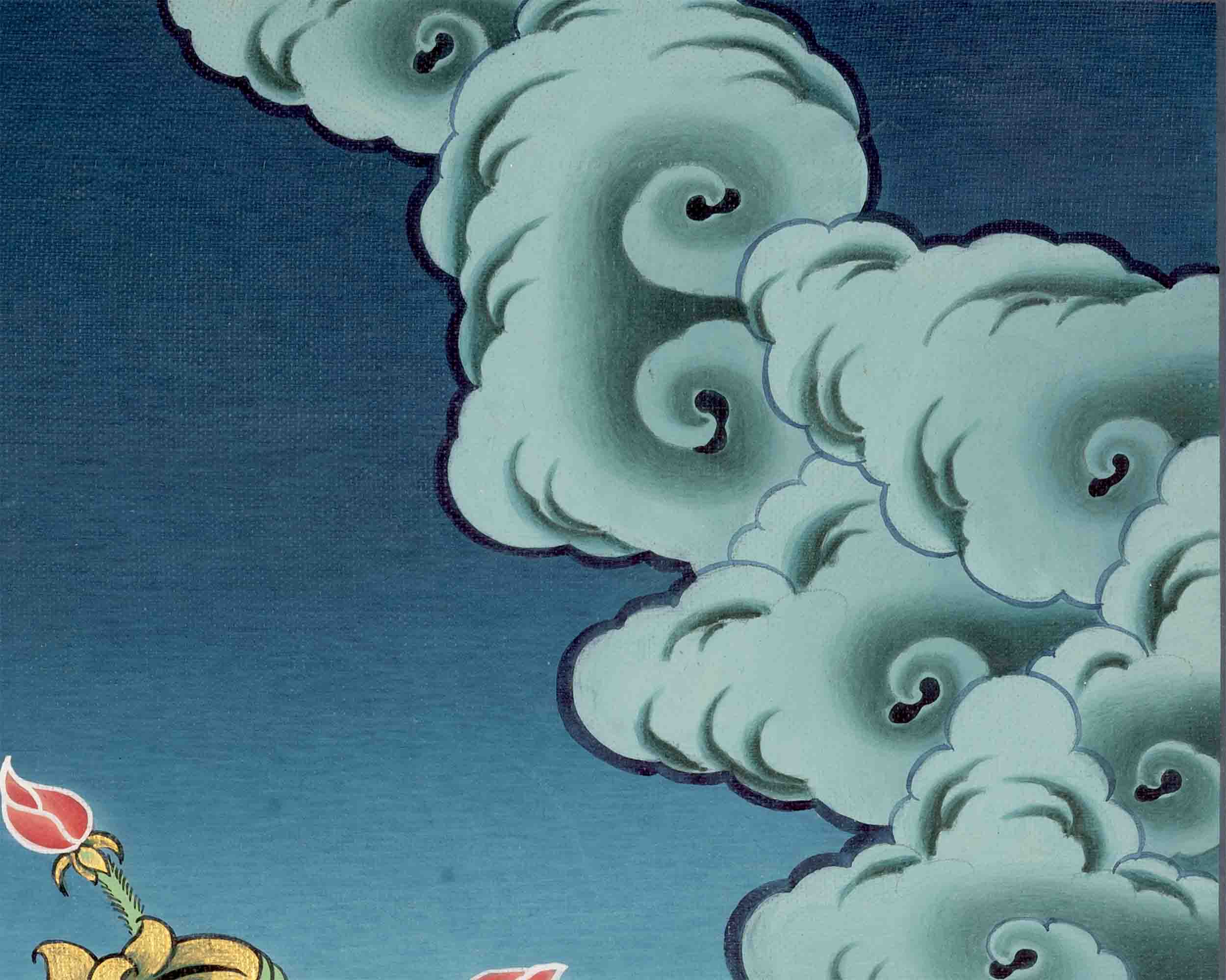 Hand Painted Manjushree Bodhisattva Thangka | Traditional Buddhist Art