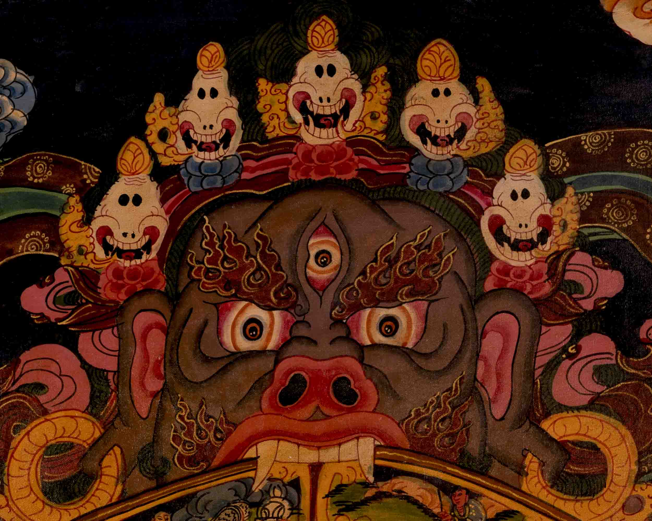 Tibetan Oil Varnished Wheel Of Life | Traditional Thangka