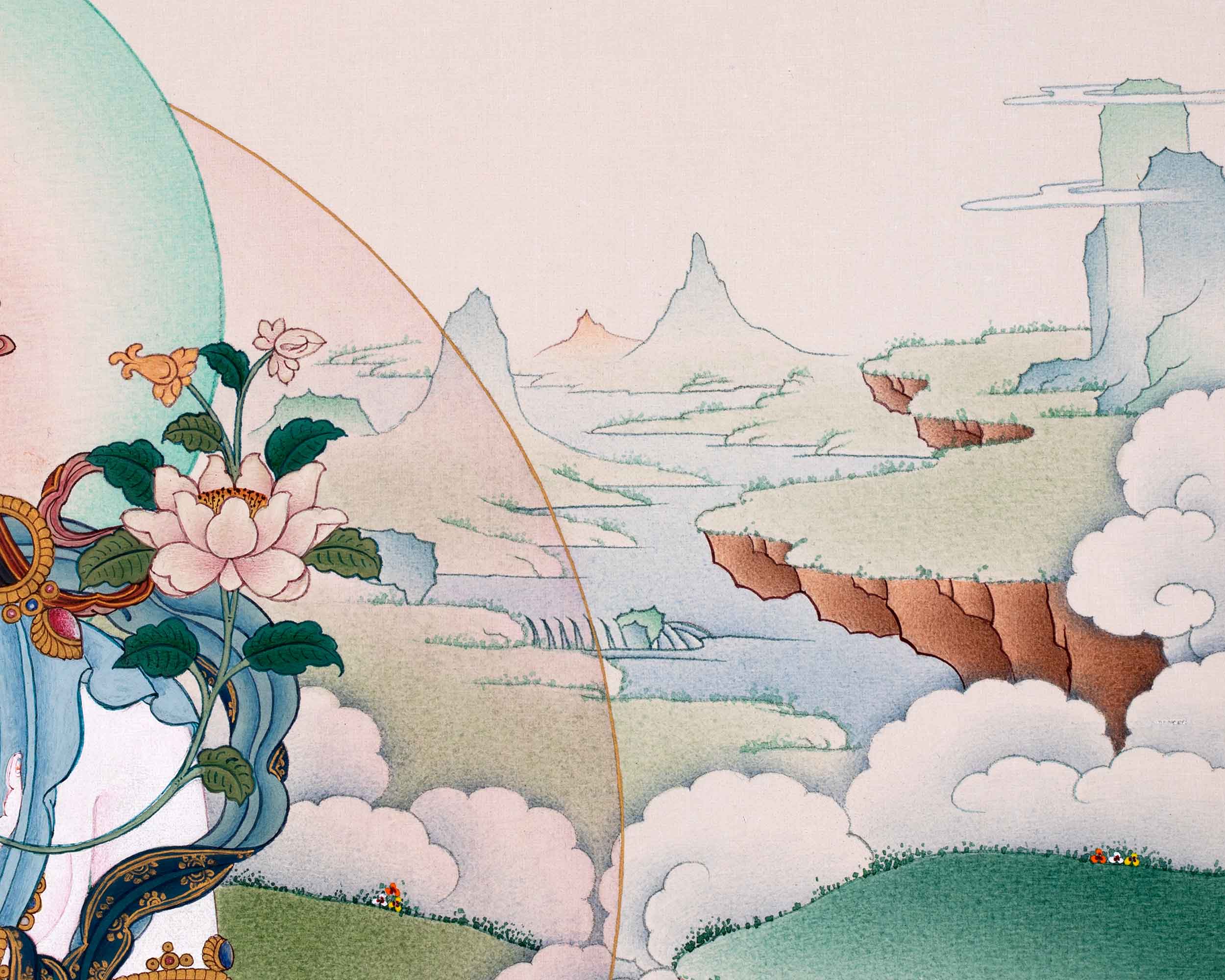 White Tara Goddess Thangka | Traditionally Hand Painted Buddhist Art