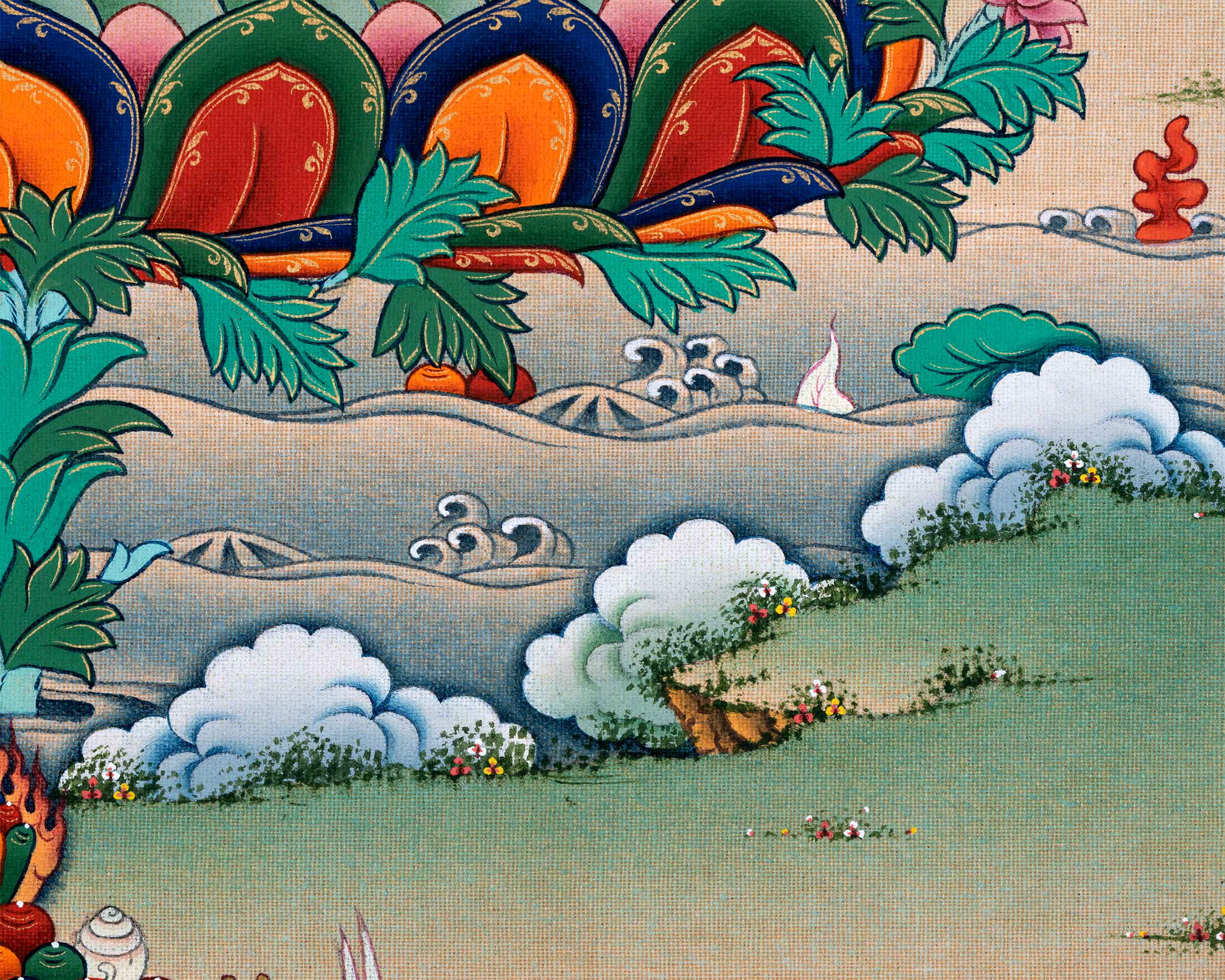 Guru Rinpoche Empowerment Thangka Print | Tibetan Poster Of Lotus Born Master